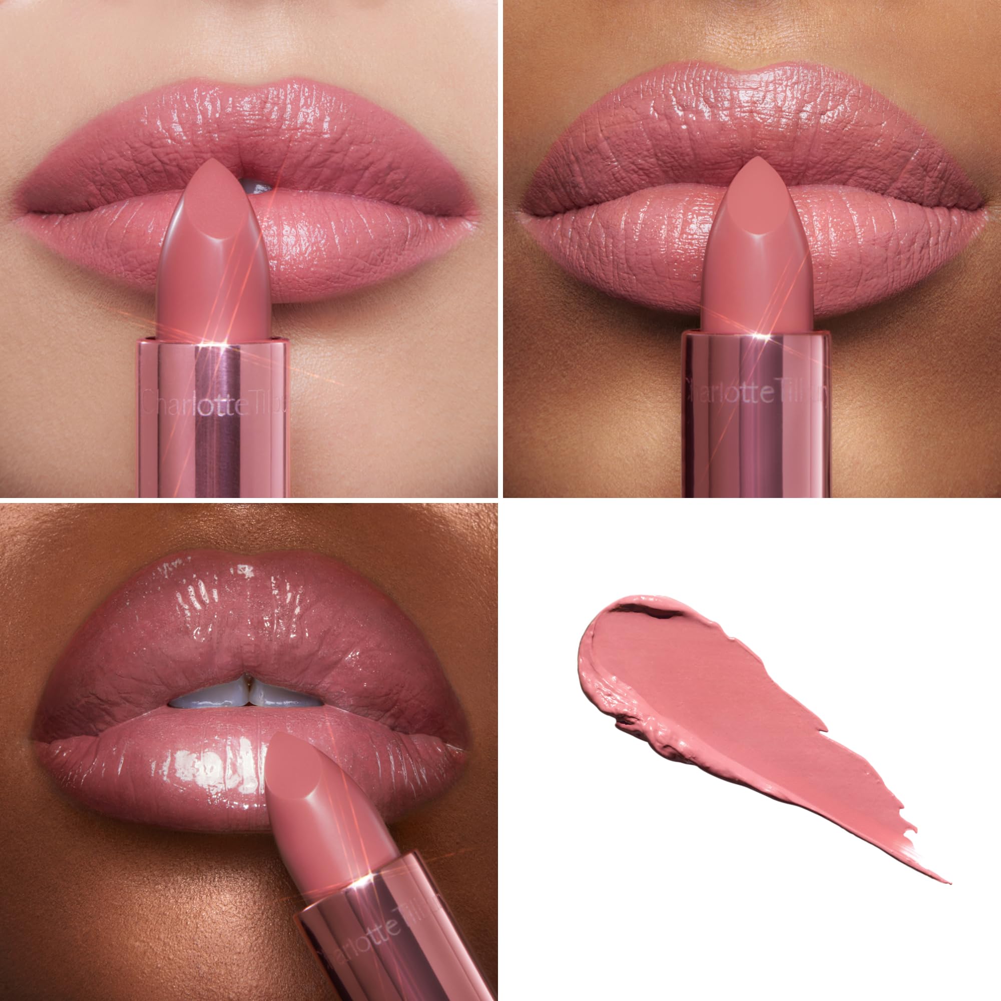 Charlotte Tilbury Icon Baby Lip Duo Kit - Mini K.I.S.S.I.N.G Satin Shimmer Lipstick & Full Size Hall of Fame High Shine Gloss Set - Hydrating Long Lasting Makeup Duo for On-the-Go Glossy Shine - Maple Wellness Supplements