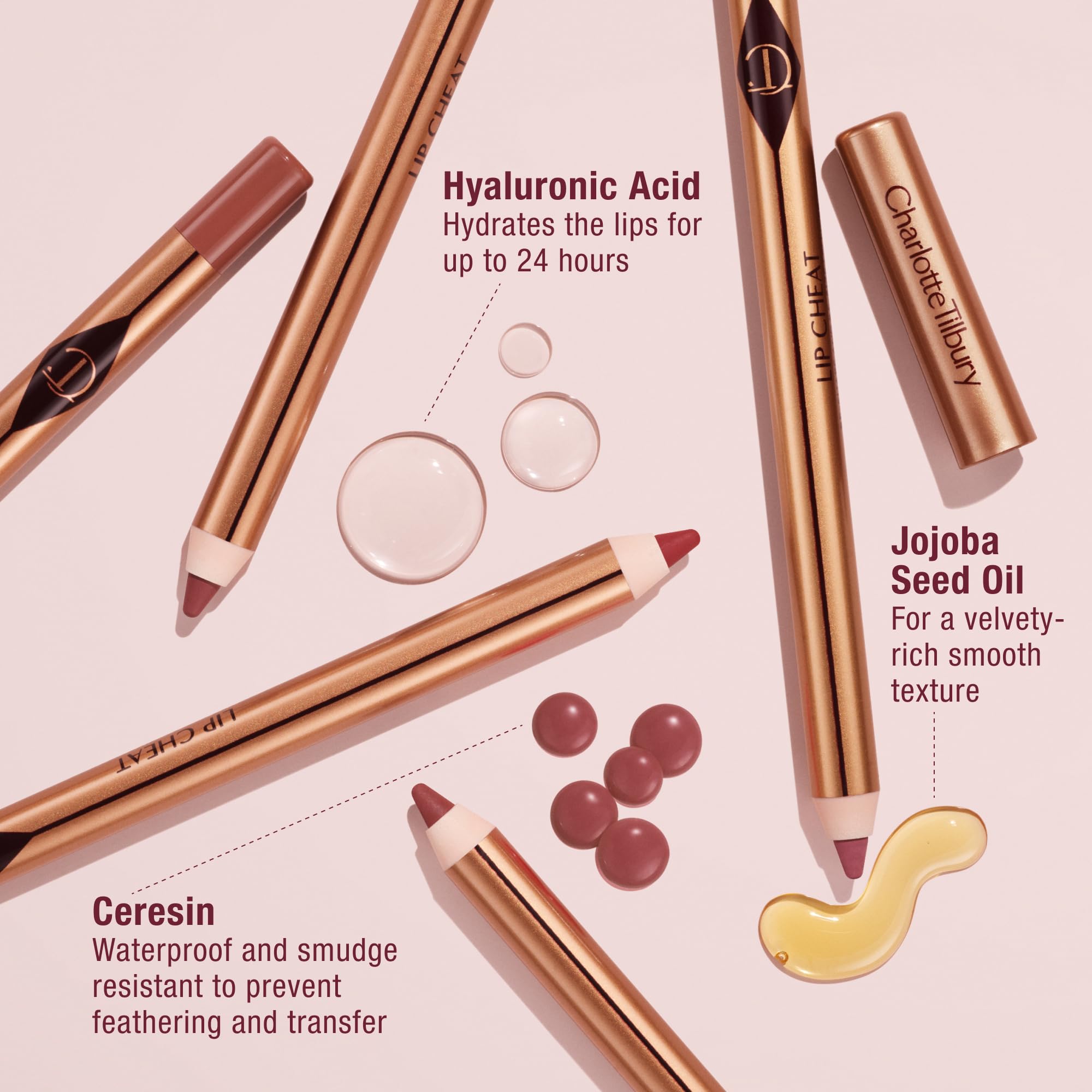 Charlotte Tilbury Lip Cheat Lip Liner Pencil - Gives Lips a Fuller-Looking, Defined Pout - Enriched with Jojoba Oil & Hyaluronic Acid - Waterproof, Smudge-Proof & Transfer-Proof - Pillow Talk Medium - TrustMedUSA