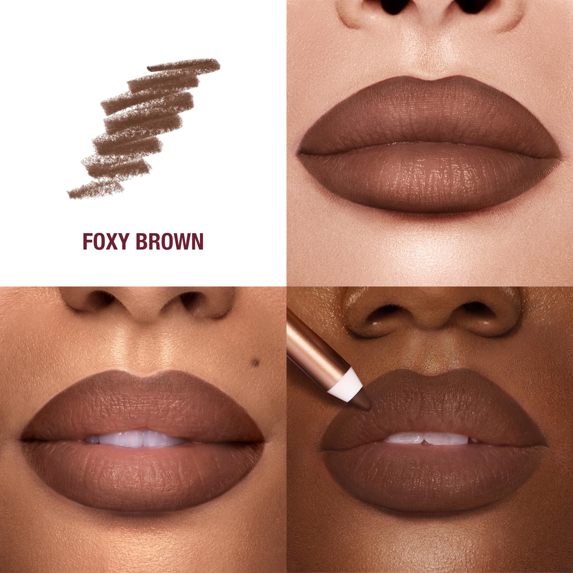 Charlotte Tilbury Lip Cheat Lip Liner Pencil - Gives Lips a Fuller-Looking, Defined Pout - Enriched with Jojoba Oil & Hyaluronic Acid - Waterproof, Smudge-Proof & Transfer-Proof - Foxy Brown - TrustMedUSA