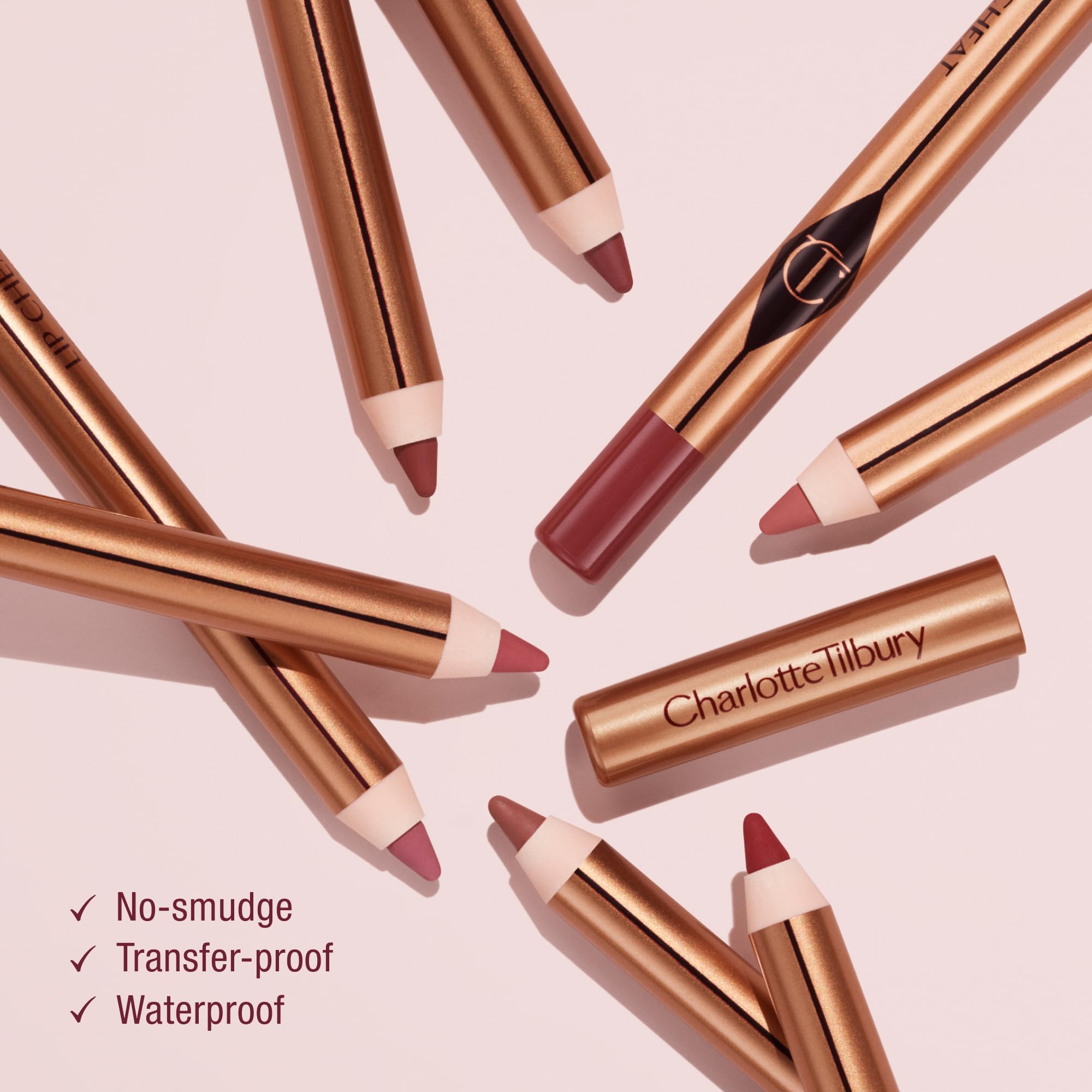 Charlotte Tilbury Lip Cheat Lip Liner Pencil - Gives Lips a Fuller-Looking, Defined Pout - Enriched with Jojoba Oil & Hyaluronic Acid - Waterproof, Smudge-Proof & Transfer-Proof - Pillow Talk Medium - TrustMedUSA