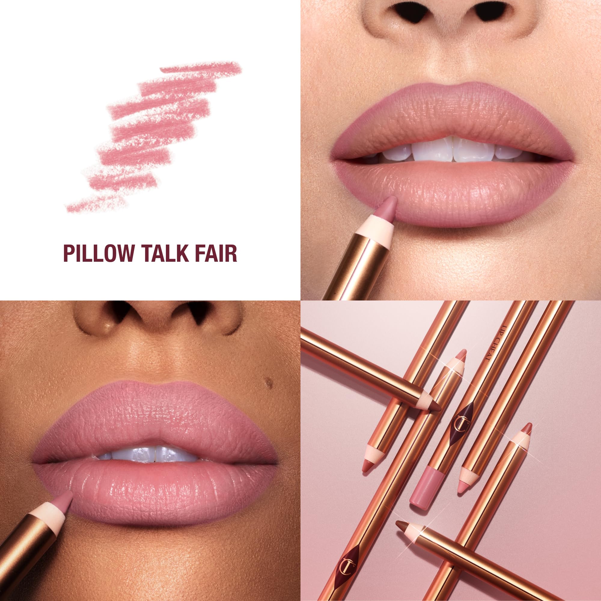 Charlotte Tilbury Lip Cheat Lip Liner Pencil - Gives Lips a Fuller-Looking, Defined Pout - Enriched with Jojoba Oil & Hyaluronic Acid - Waterproof, Smudge-Proof & Transfer-Proof - Pillow Talk Fair - TrustMedUSA