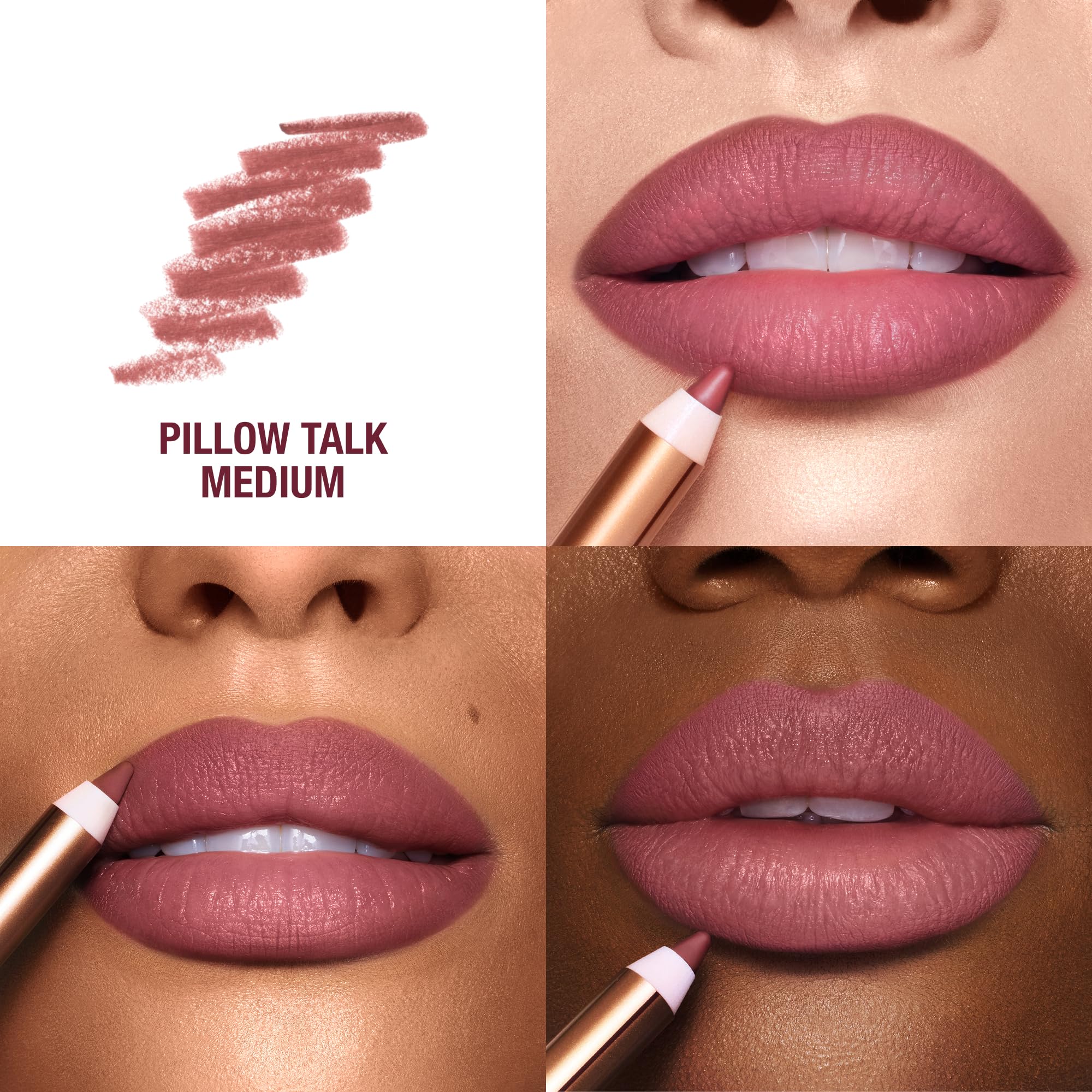 Charlotte Tilbury Lip Cheat Lip Liner Pencil - Gives Lips a Fuller-Looking, Defined Pout - Enriched with Jojoba Oil & Hyaluronic Acid - Waterproof, Smudge-Proof & Transfer-Proof - Pillow Talk Medium - TrustMedUSA