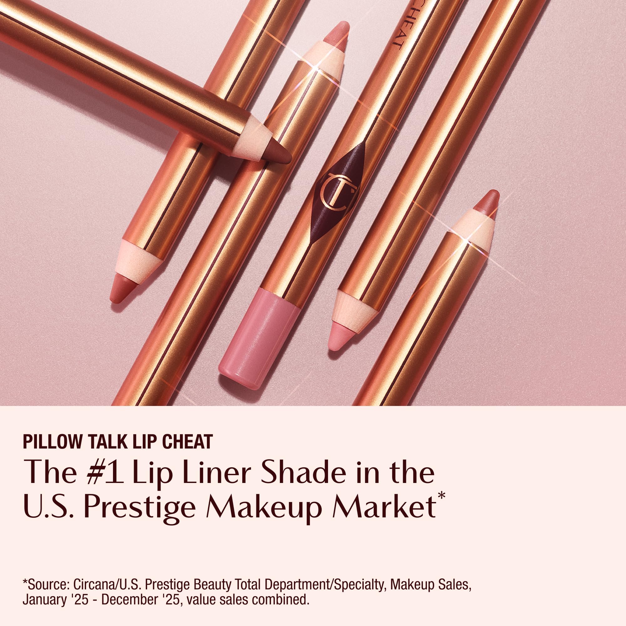 Charlotte Tilbury Lip Cheat Lip Liner Pencil - Gives Lips a Fuller-Looking, Defined Pout - Enriched with Jojoba Oil & Hyaluronic Acid - Waterproof, Smudge-Proof & Transfer-Proof - Pillow Talk Medium - TrustMedUSA