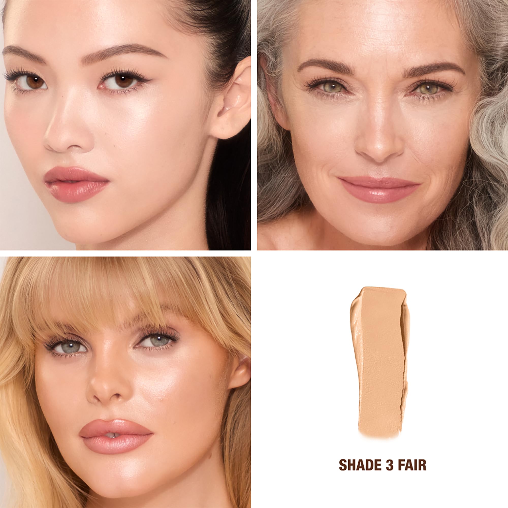 Charlotte Tilbury Unreal Skin Tint & Sheer Glow Hydrating Foundation Stick - Cream Foundation Makeup with Sheer-to-Light Coverage & a Buildable Formula - Blurring, Smoothing & Nourishing - 3 Fair - TrustMedUSA
