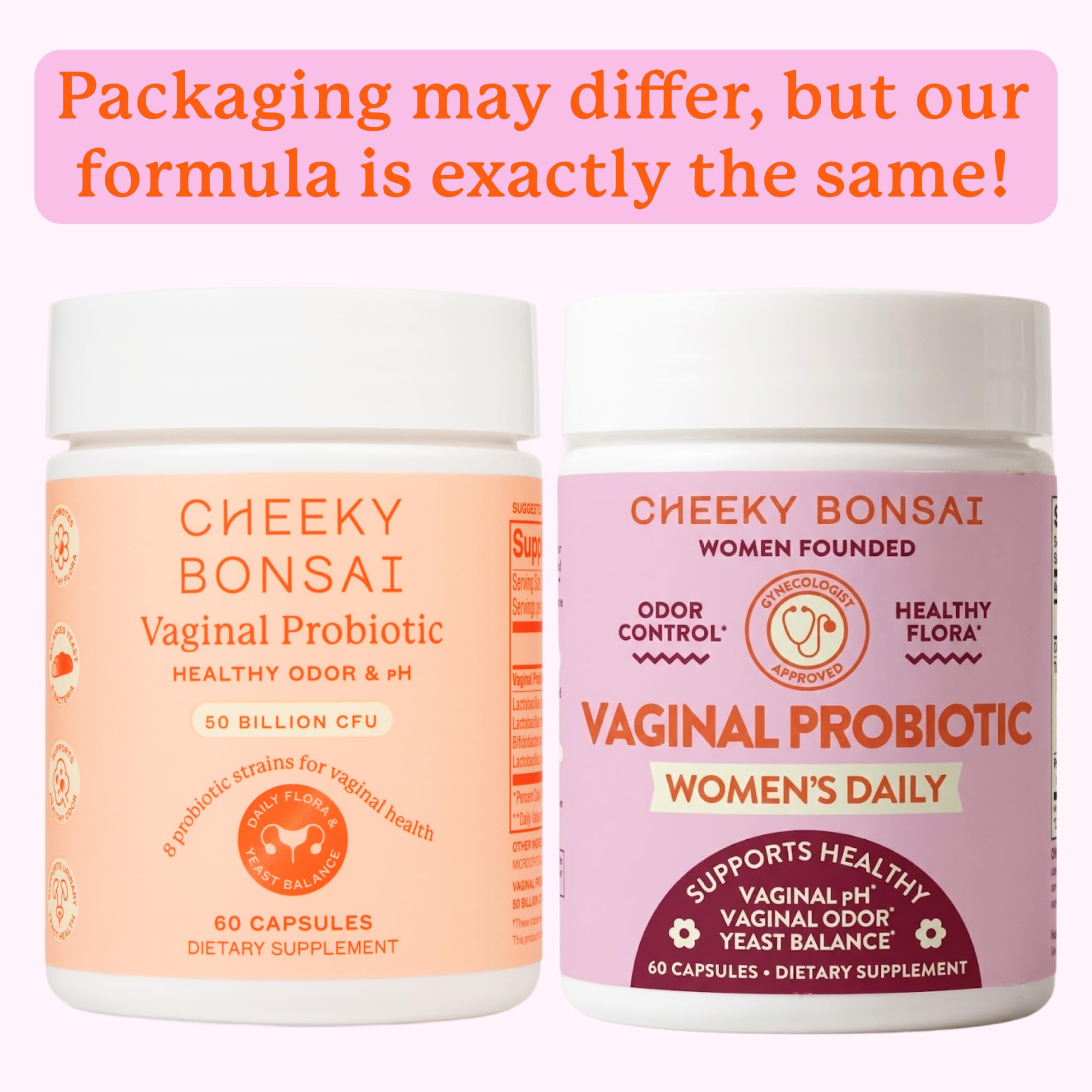 Cheeky Bonsai Vaginal Probiotic for Women pH Balance with Maximum Support 20 Billion CFU Probiotics - 8 Unique Strains for Her - Lactobacillus Blend - 60 Capsules - TrustMedUSA
