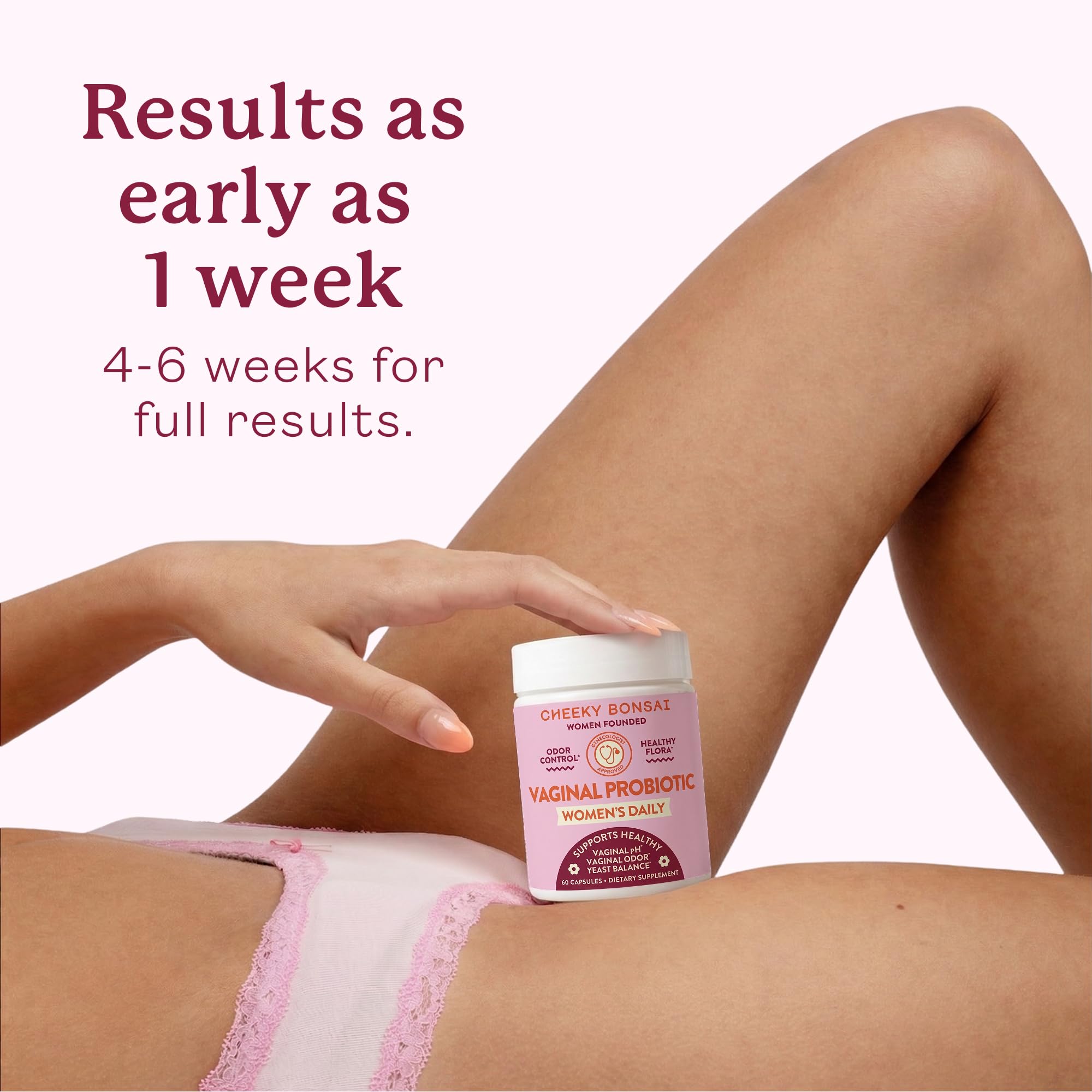 Cheeky Bonsai Vaginal Probiotic for Women pH Balance with Maximum Support 20 Billion CFU Probiotics - 8 Unique Strains for Her - Lactobacillus Blend - 60 Capsules - TrustMedUSA