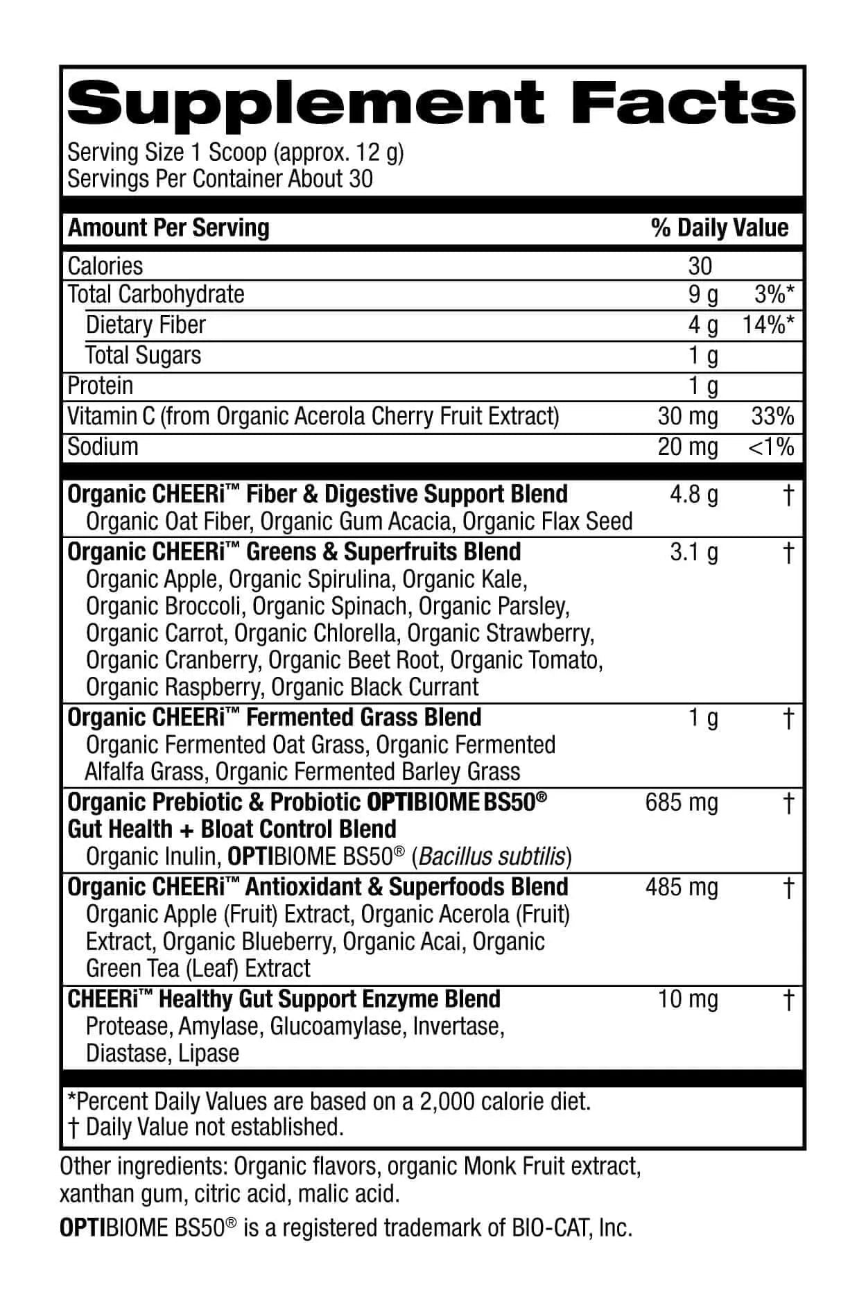 Cheerific Crisp Apple Greens Superfood Powder - 20+ Organic Superfoods + Prebiotic & Probiotics + More - Keto Friendly - Supports Positive Mood, Gut Health - Vegan, Gluten Free, Non-GMO - 30 Day - TrustMedUSA