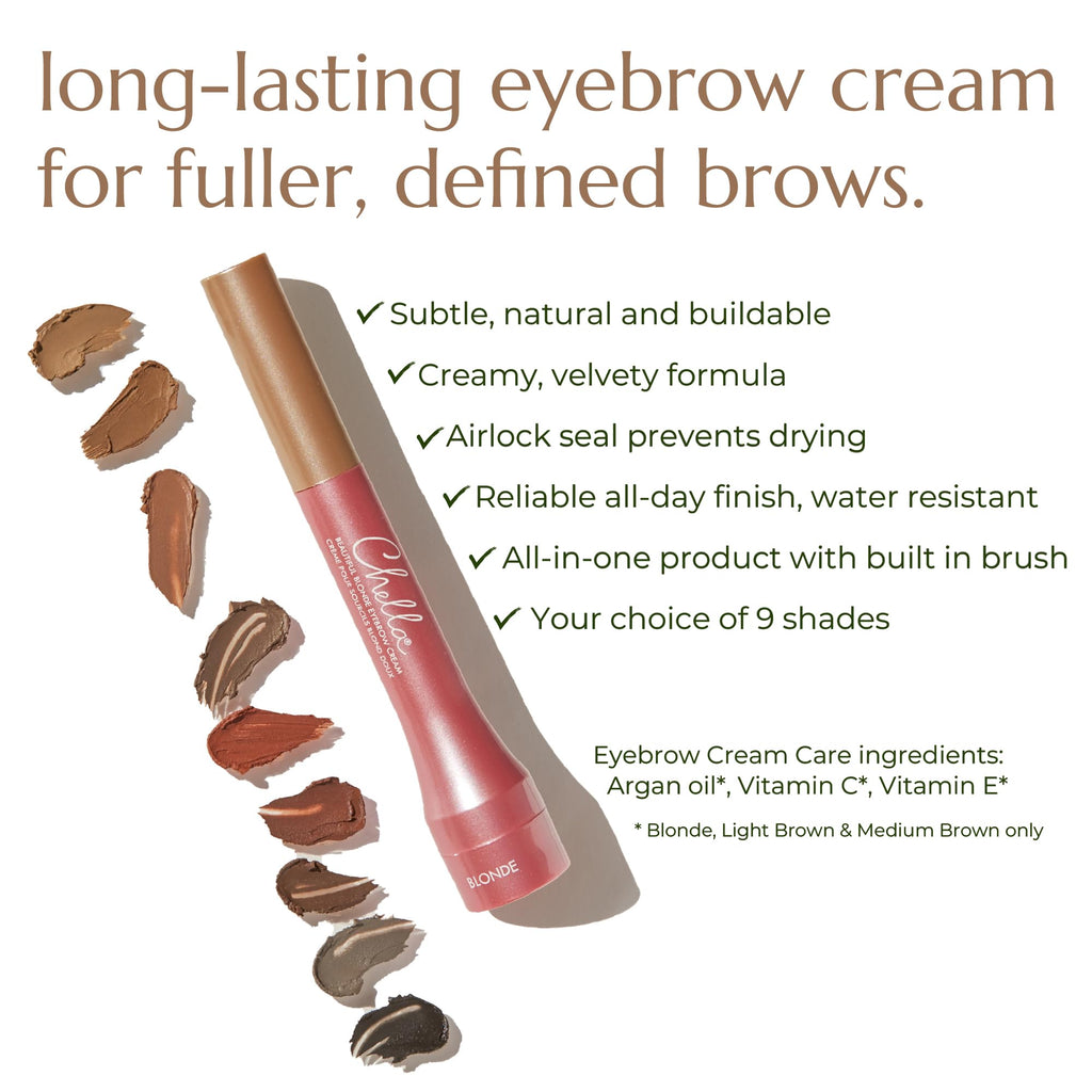 Chella Eyebrow Cream, Marvelous Medium Brown - Vegan, Cruelty Free, Paraben Free, Gluten Free Eyebrow Pomade Makeup - Long Wearing, Velvet Consistency, Water Proof - TrustMedUSA