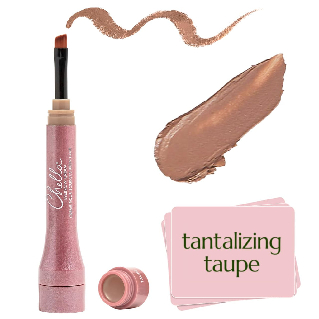 Chella Eyebrow Cream, Tantalizing Taupe - Vegan, Cruelty Free, Paraben Free, Gluten Free Eyebrow Pomade Makeup - Long Wearing, Velvet Consistency, Water Proof - TrustMedUSA