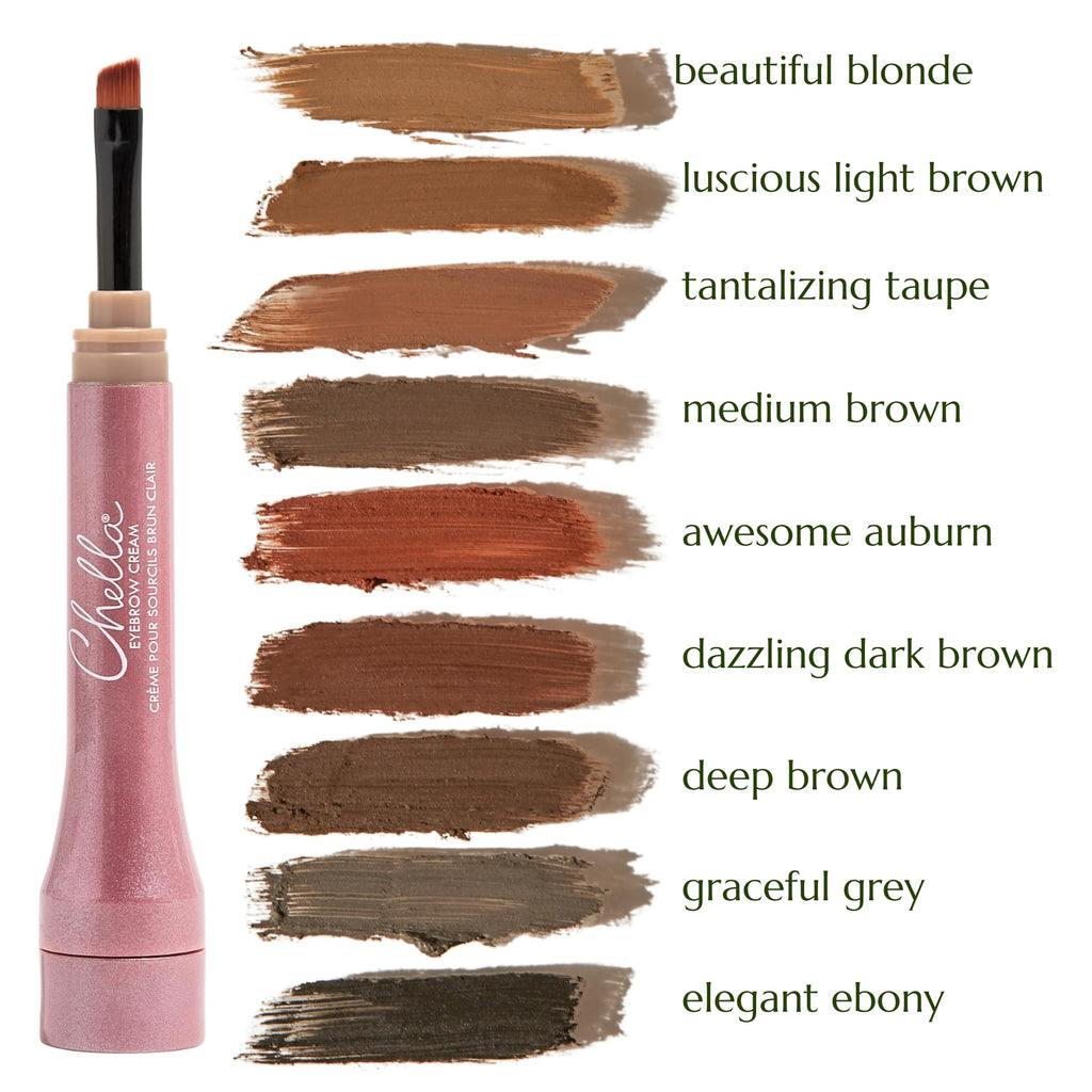 Chella Eyebrow Cream, Tantalizing Taupe - Vegan, Cruelty Free, Paraben Free, Gluten Free Eyebrow Pomade Makeup - Long Wearing, Velvet Consistency, Water Proof - TrustMedUSA