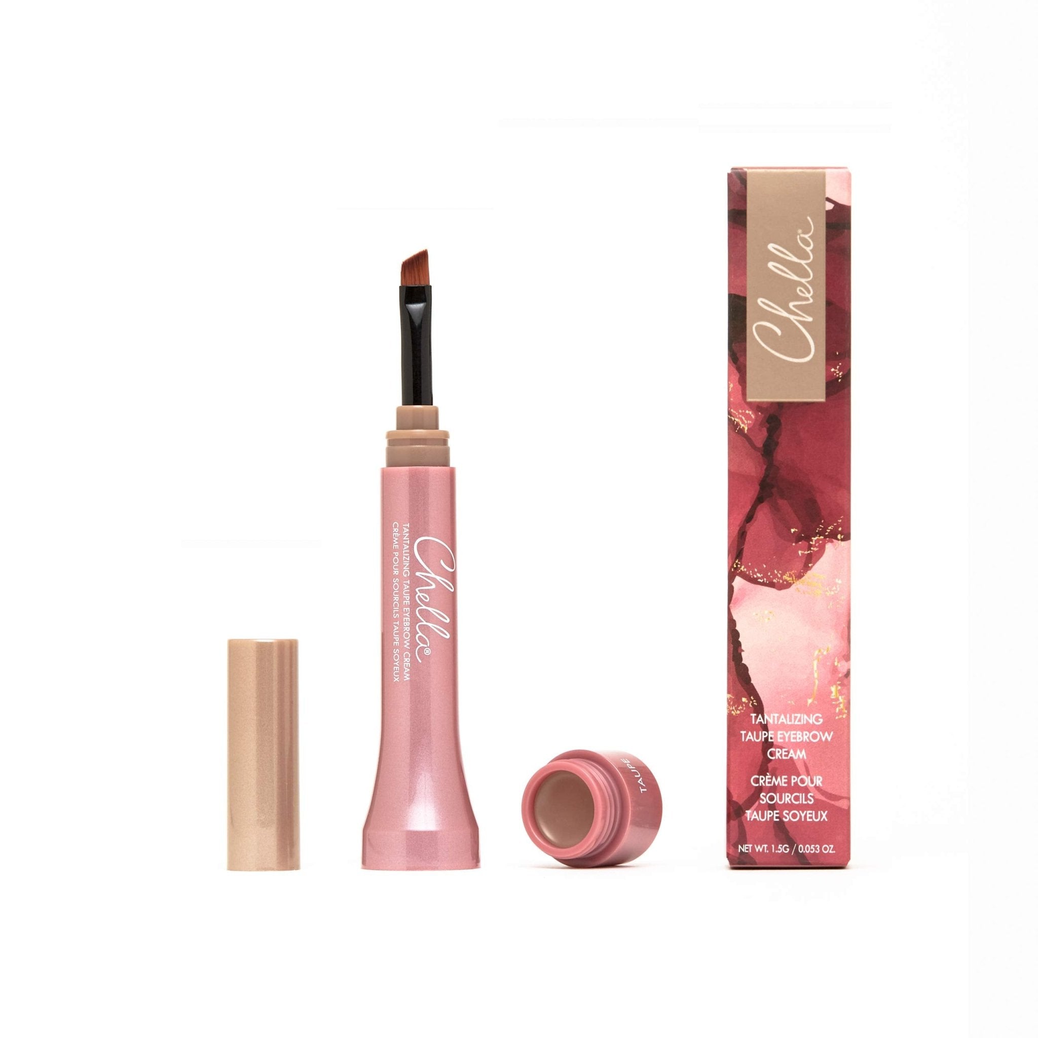 Chella Eyebrow Cream, Tantalizing Taupe - Vegan, Cruelty Free, Paraben Free, Gluten Free Eyebrow Pomade Makeup - Long Wearing, Velvet Consistency, Water Proof - TrustMedUSA