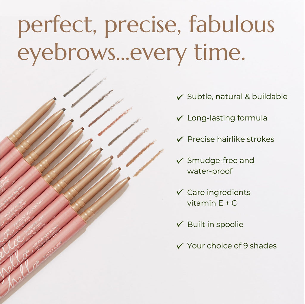 Chella Eyebrow Pencil – Easy-to-Use Brow Definer for Shaping, Filling & Blending – Long-Wear Deep Brown Eyebrow Pencils for Women with Precise Tip (Deep Brown) - TrustMedUSA