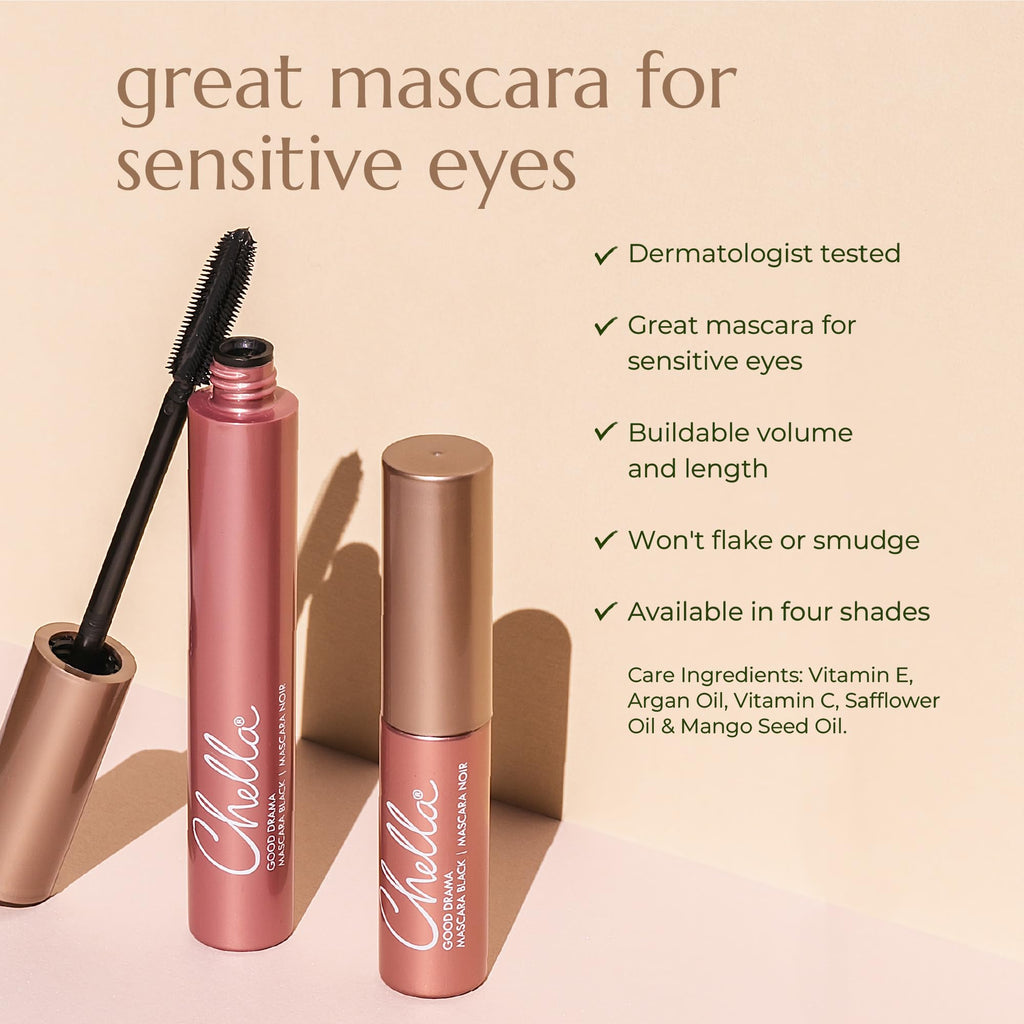 Chella Good Drama Vegan Mascara, 0.33 Fl. Oz (Black) - TrustMedUSA