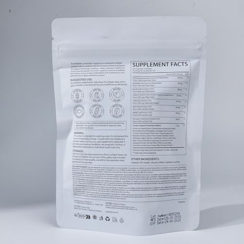 chenyayun Lymphatic Drainage Supplements, 240 Softfels, 21-in-1 Natural Herbal Blends with Echinacea, Dandelion, Burdock Root for Lymph System, Immune Support, Cleanse, Less Swelling/Bloating - TrustMedUSA