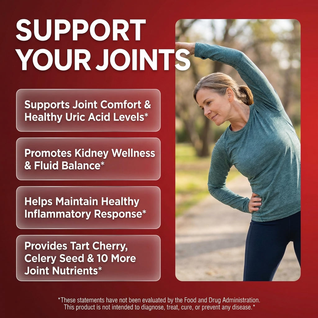 Cherry Flow Tart Cherry Capsules Uric Acid Support Celery Seed Turmeric Chanca Piedra Vitamin D Vitamin B6 Niacin Milk Thistle Moringa Extract Pomegranate Beets 90 Count By Clean Nutra - TrustMedUSA