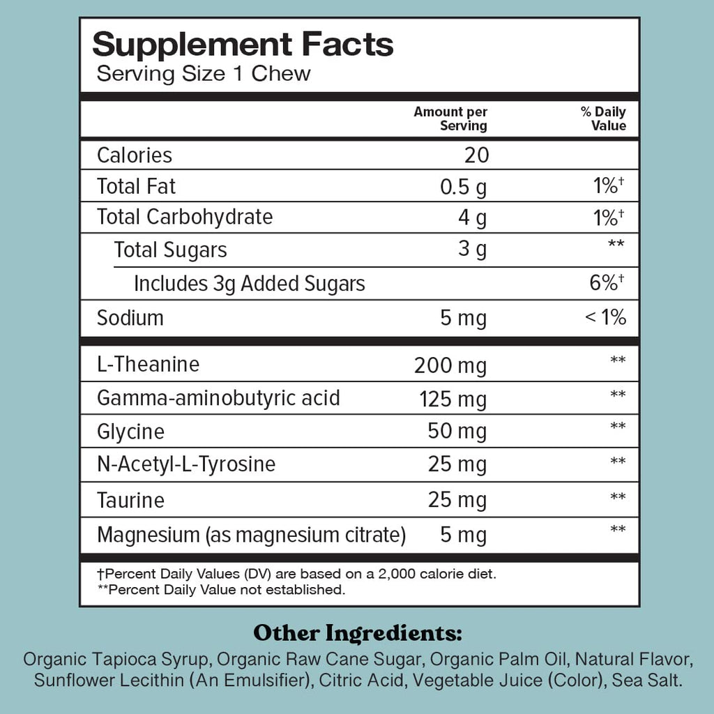 Chewsy So Long Stress, Calm Fruity Chews, Stay Calm & Focused. w/L-theanine, Amino Acid, GABA, Glycine, Tyrosine, Taurine & Magnesium. Non-GMO and Gluten-Free. Tropical Fruity Chews, 30-Day Supply - TrustMedUSA