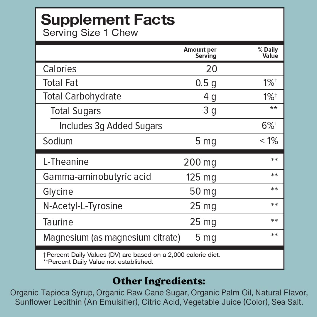 Chewsy So Long Stress, Calm Fruity Chews, Stay Calm & Focused. w/L-theanine, Amino Acid, GABA, Glycine, Tyrosine, Taurine & Magnesium. Non-GMO and Gluten-Free. Tropical Fruity Chews, 30-Day Supply - TrustMedUSA