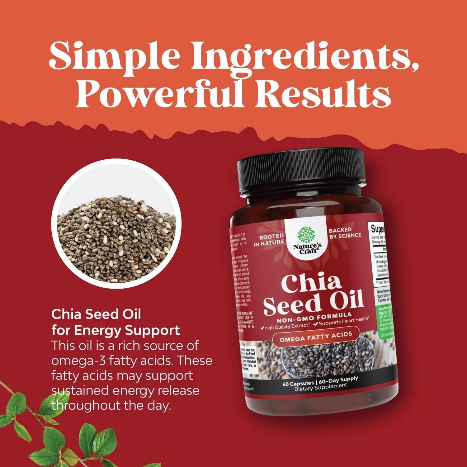 Chia Seed Oil Supplement for Weight Loss and Energy Natural Superfood Protein Metabolis - TrustMedUSA