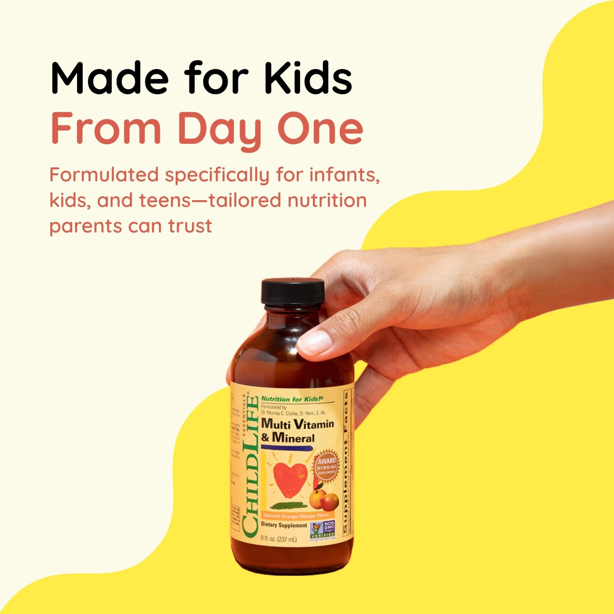 CHILDLIFE ESSENTIALS Kids Multivitamin & Mineral - Kids Vitamins, Liquid Multivitamin for Kids, Toddler Multivitamins, Liquid Vitamins, Baby Multivitamin - Natural Orange & Mango, 8 Fl Oz (Pack of 1) - TrustMedUSA