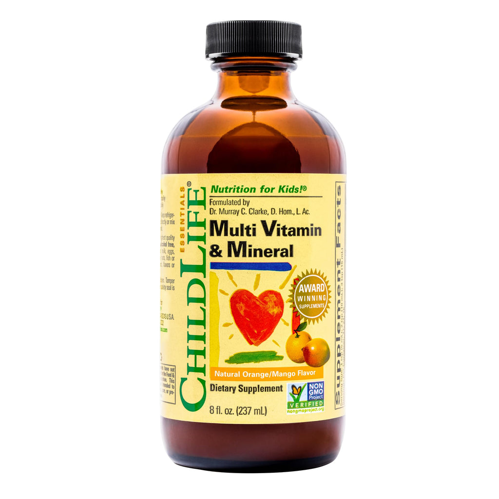 CHILDLIFE ESSENTIALS Kids Multivitamin & Mineral - Kids Vitamins, Liquid Multivitamin for Kids, Toddler Multivitamins, Liquid Vitamins, Baby Multivitamin - Natural Orange & Mango, 8 Fl Oz (Pack of 1) - TrustMedUSA