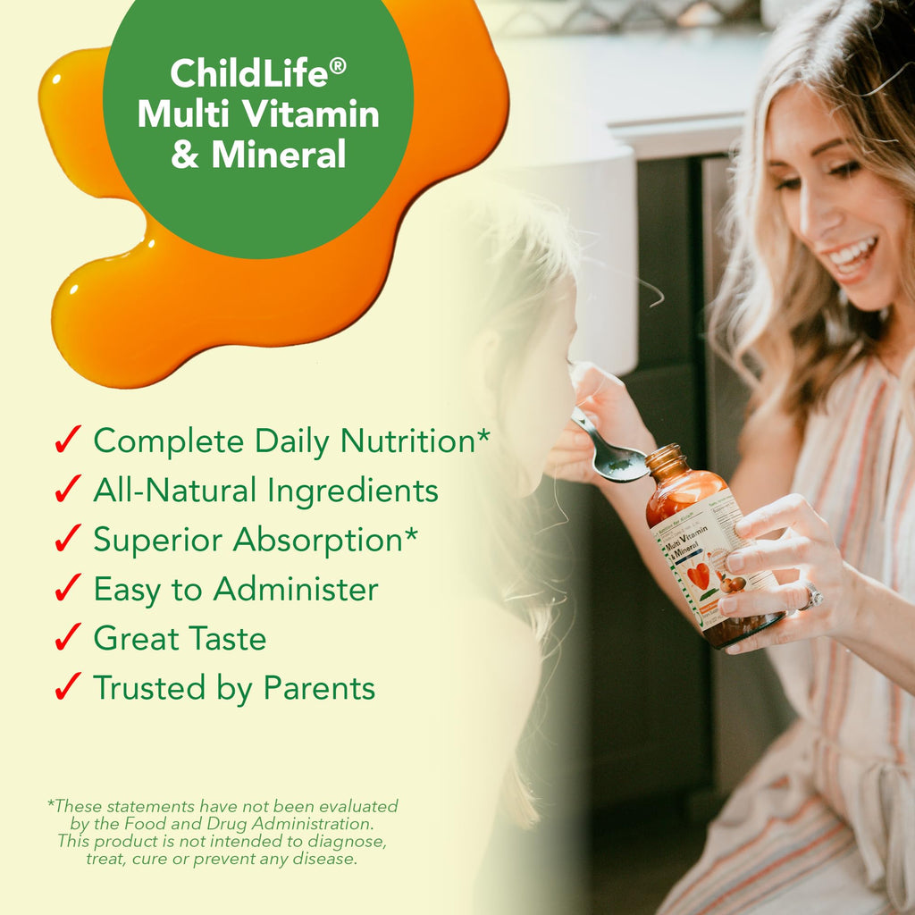 CHILDLIFE ESSENTIALS Kids Multivitamin & Mineral - Kids Vitamins, Liquid Multivitamin for Kids, Toddler Multivitamins, Liquid Vitamins, Baby Multivitamin - Natural Orange & Mango, 8 Fl Oz (Pack of 4) - TrustMedUSA