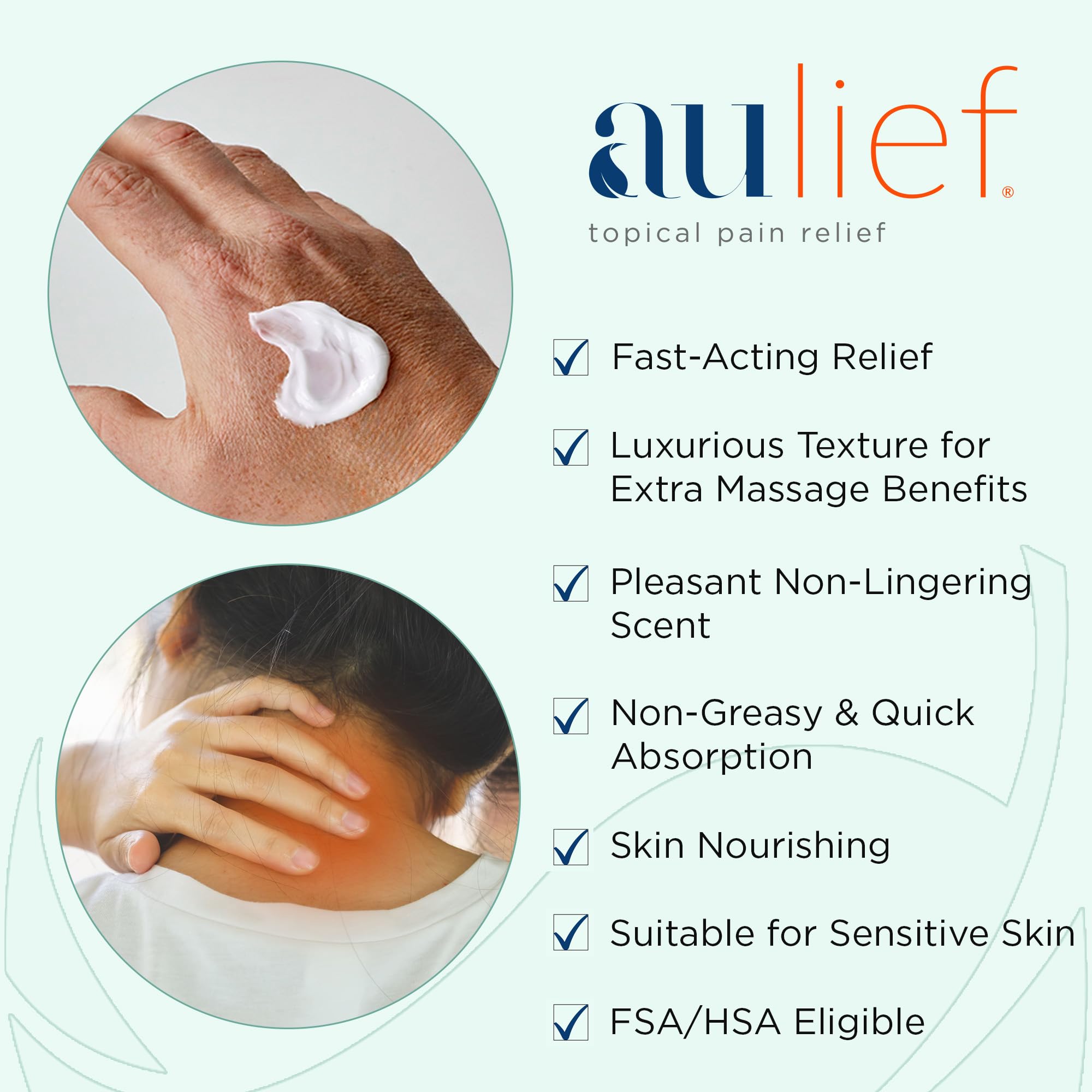 China-Gel Aulief Pain Relief Cream Arthritis & Muscle Rub for Sore Muscles & Joint Pain, Neck, Knee & Back Aches, Premium Mint Green Topical Gel, 6 oz Tottle - TrustMedUSA