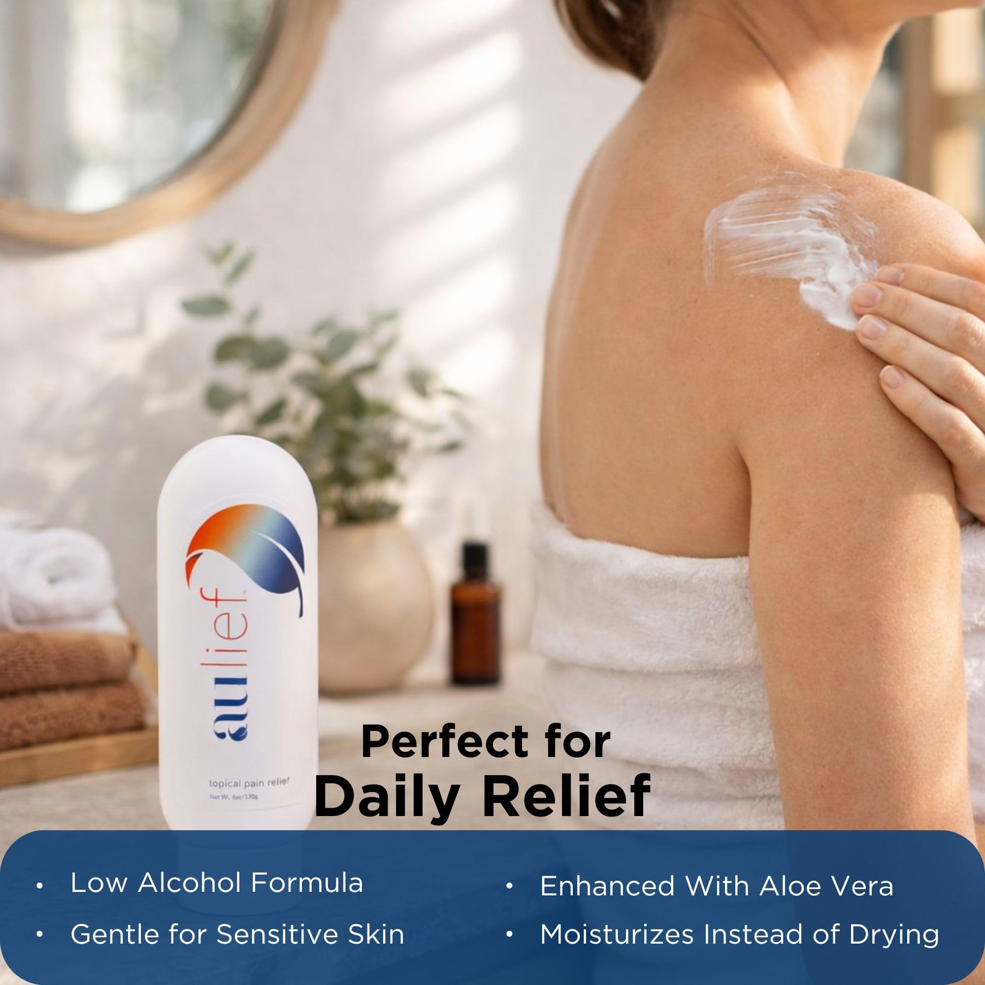 China-Gel Aulief Pain Relief Cream Arthritis & Muscle Rub for Sore Muscles & Joint Pain, Neck, Knee & Back Aches, Premium Mint Green Topical Gel, 8 oz Jar - TrustMedUSA