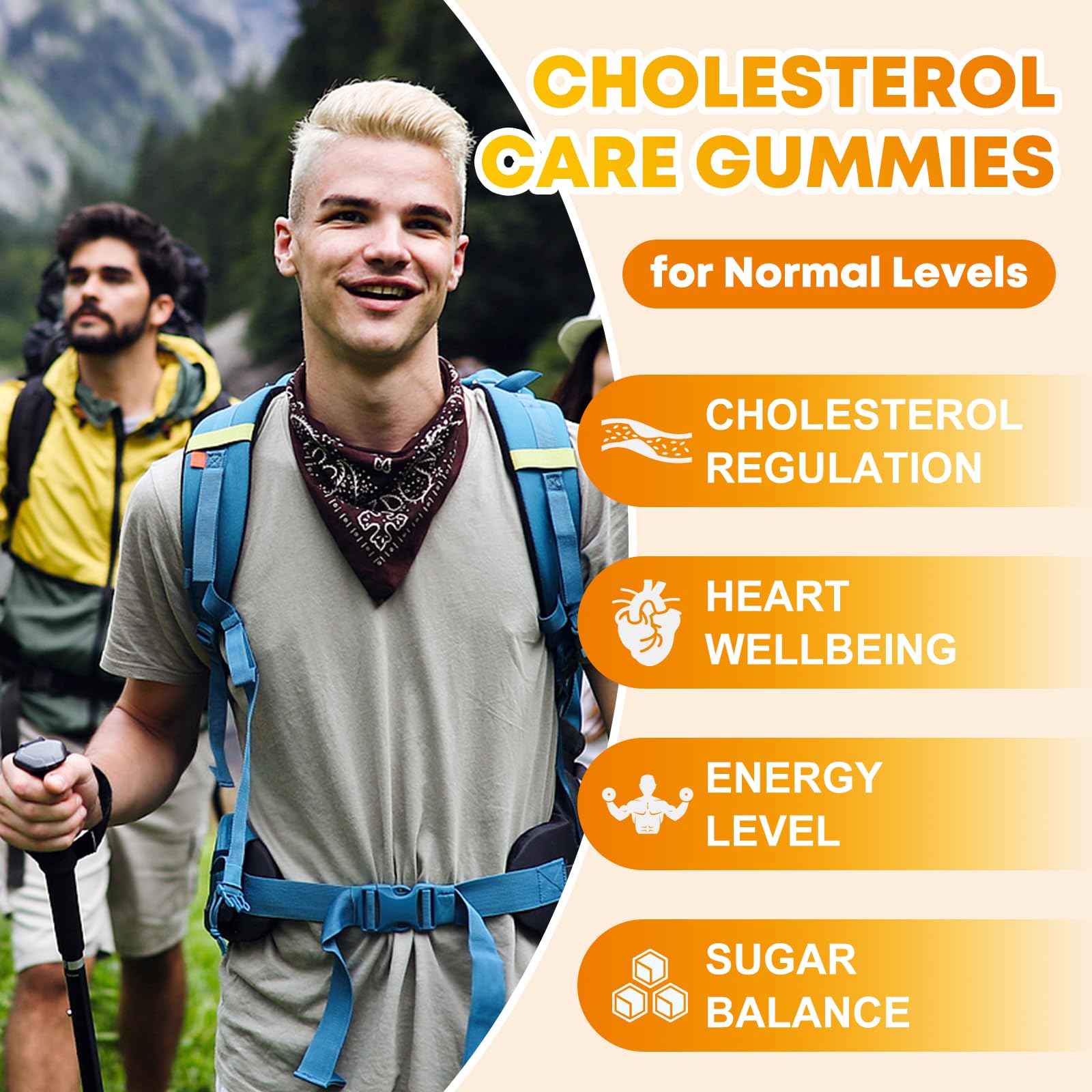 Cholesterol Supplements with 1200mg Plant Sterols & Stanols, Guggul, Bergamot, Red Yeast Rice, Cholesterol Complex Gummies Support Healthy Cholesterol Levels, Pineapple Flavor, 60 Counts - TrustMedUSA