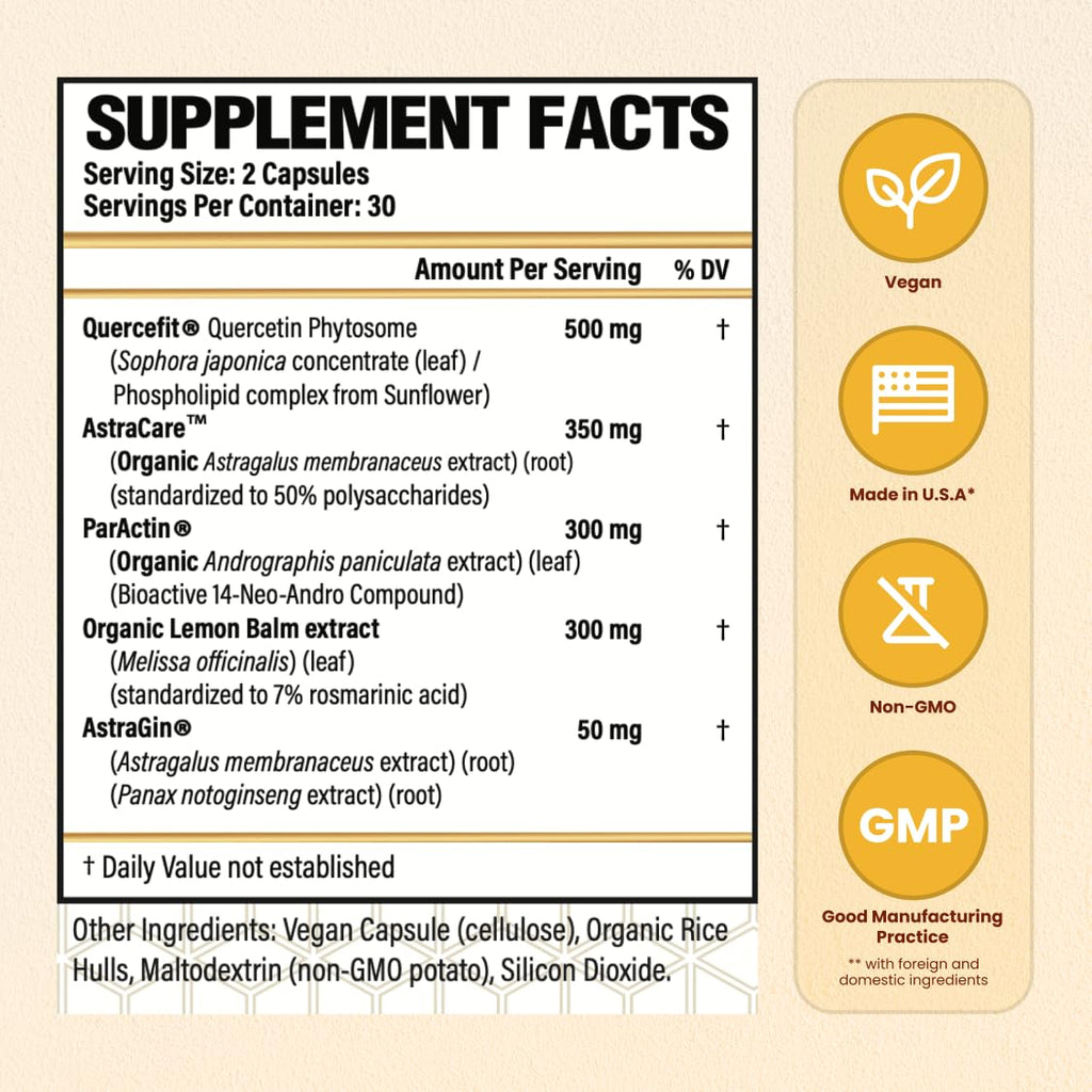 CHOQ Armor - Vegan Capsules - Professional-Grade Immune Defense - 20x Absorption Quercetin Phytosome - Andrographis - Astragalus - Supports Healthy Histamine Levels - TrustMedUSA