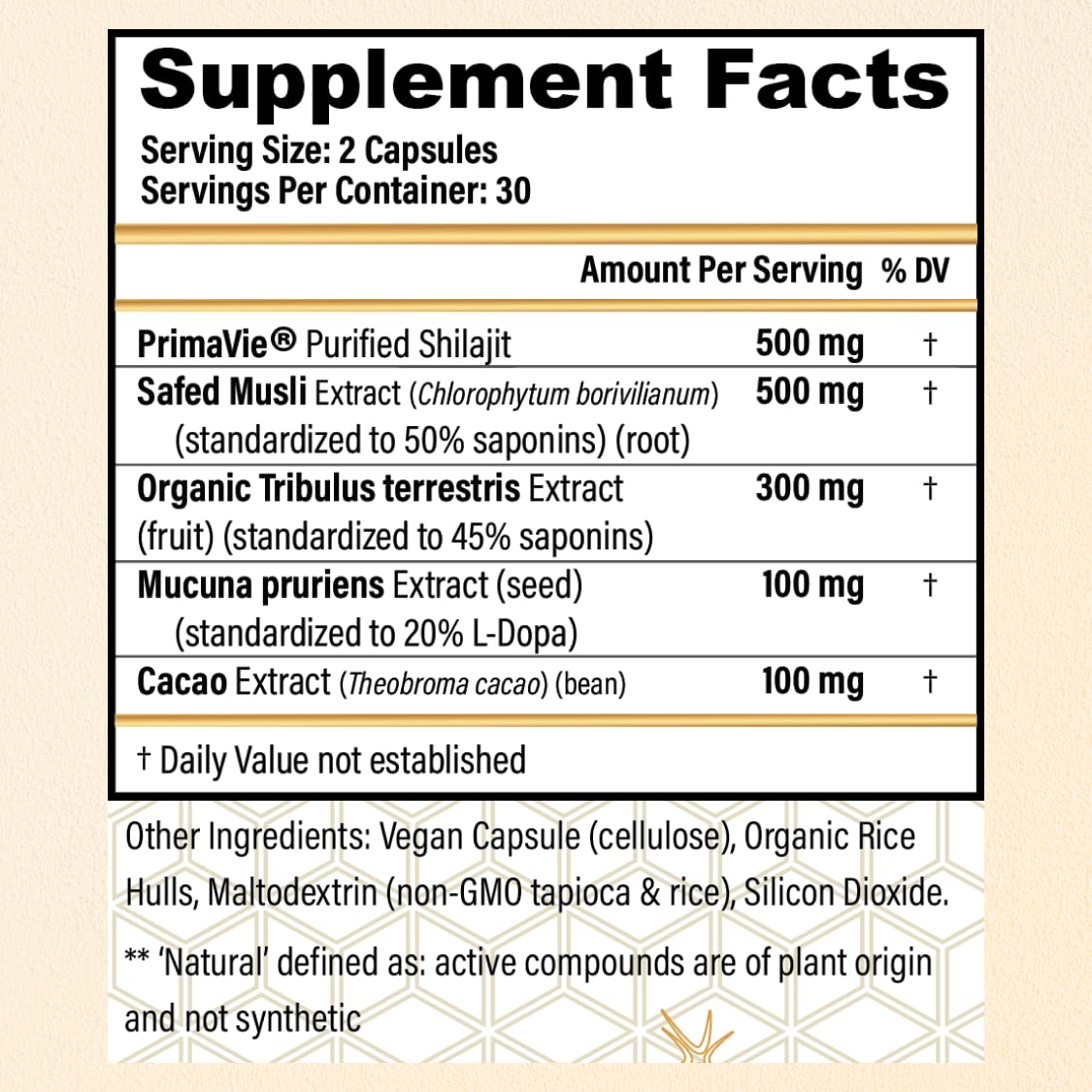 CHOQ Daily with 500mg PrimaVie Shilajit, Safed Musli, Tribulus - Natural Energy, Libido & Muscle Support - Daily Supplement for Men, 60 Vegan Capsules - TrustMedUSA