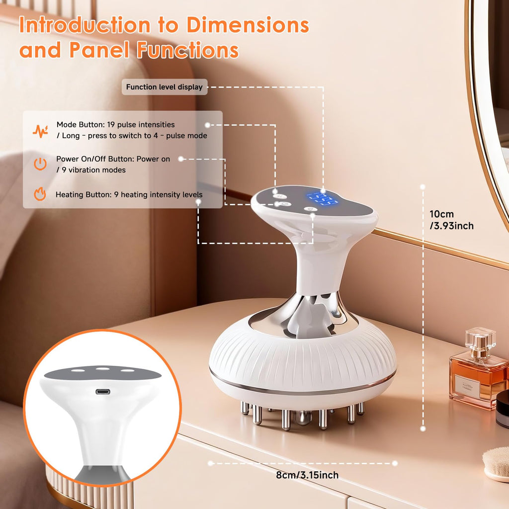 Choufaly Lymphatic Drainage Massager & Anti Cellulite Massage Tool, Helps Reduce Stretch Marks & Cellulite, for Legs, Arms & Belly, Body Sculpting Machine with Microcurrent & Light & Heat & Vibration - Maple Wellness Supplements