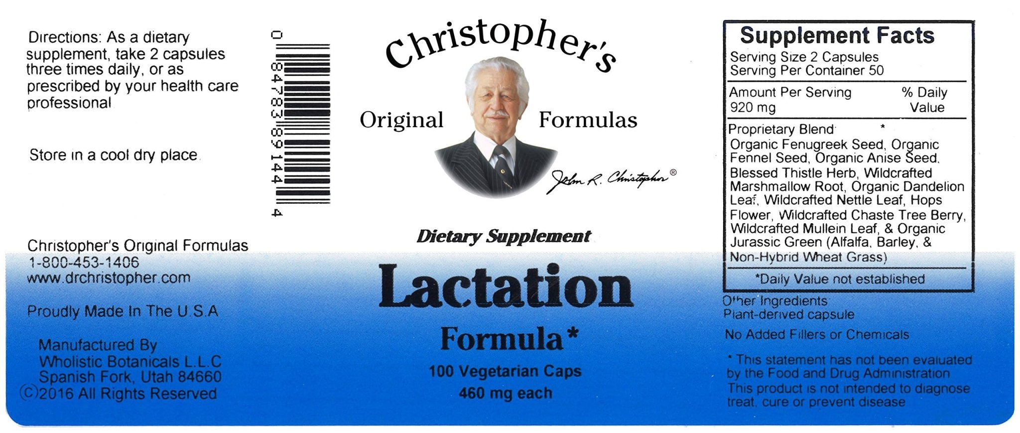 Christopher's Original Formulas Lactation Formula, 100 Capsules (Pack of 2) - TrustMedUSA
