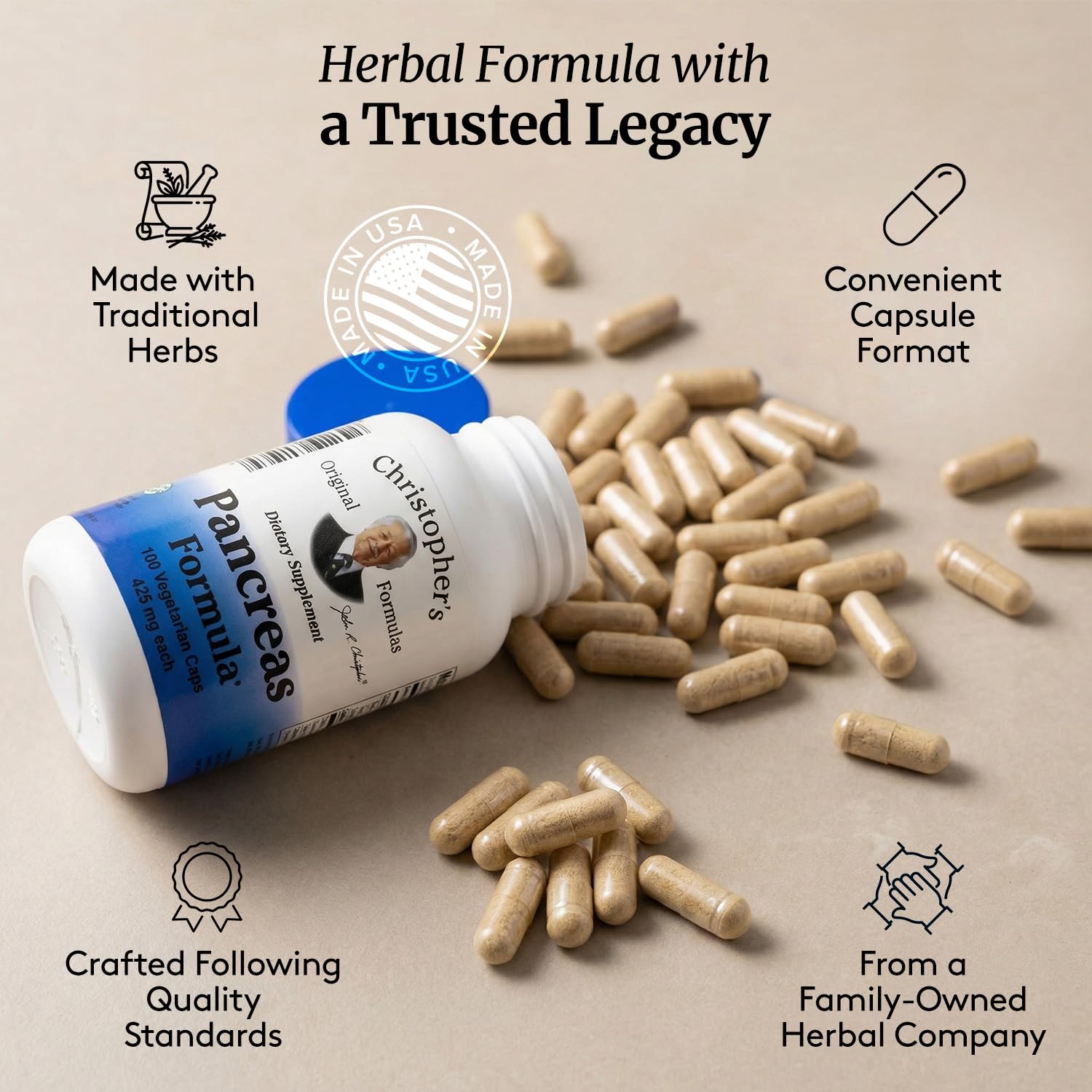 Christopher's Original Formulas Pancreas Formula - Pancreas Cleanse Detox & Repair - Probiotics for Digestive Health - TrustMedUSA