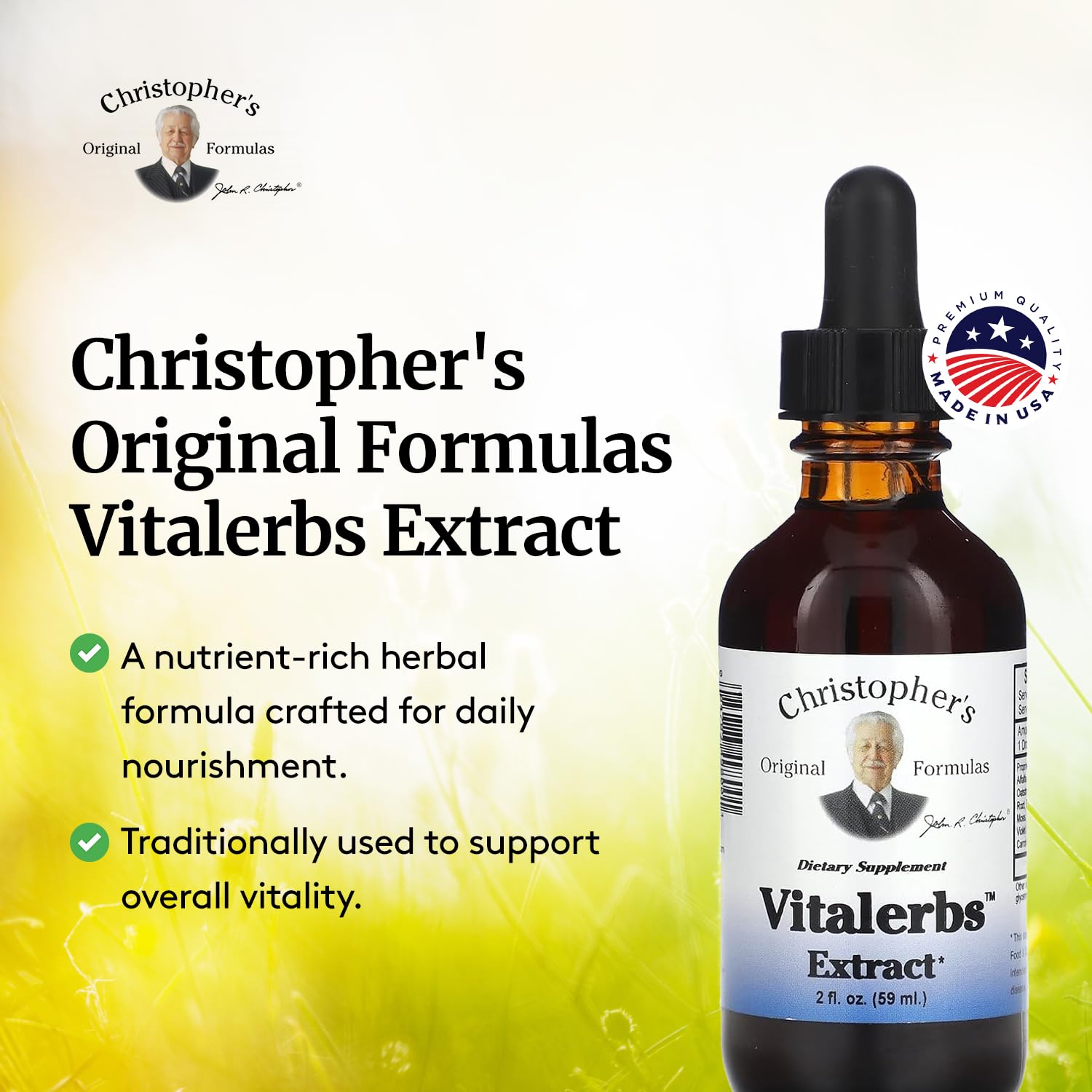 Christopher's Original Formulas Vitalerbs Extract, Nutrient-Rich Herbal Supplement, 2 oz - TrustMedUSA