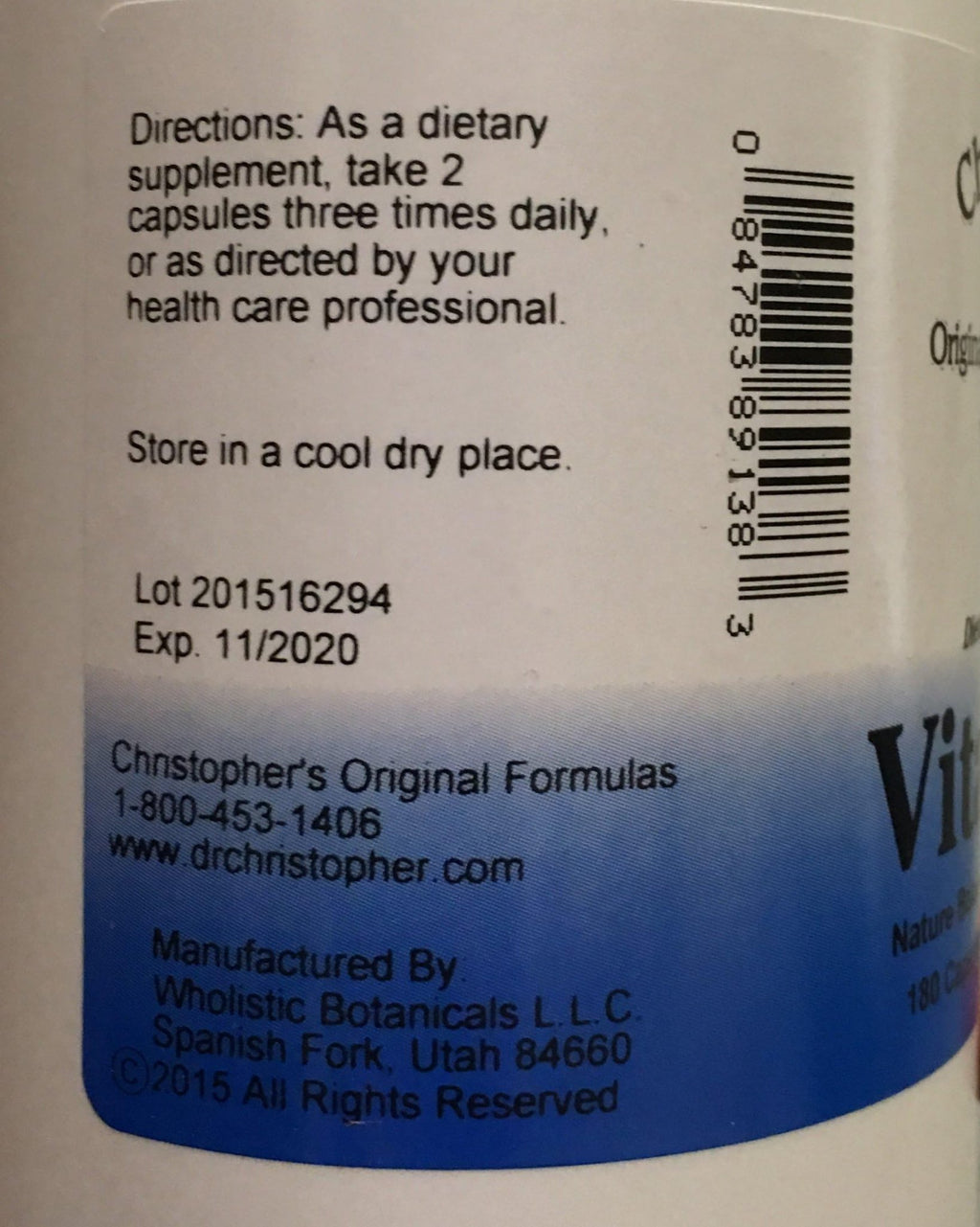 Christopher's Original Formulas Vitalerbs, Nutrient-Rich Herbal Supplement, 180 Veg Caps - TrustMedUSA