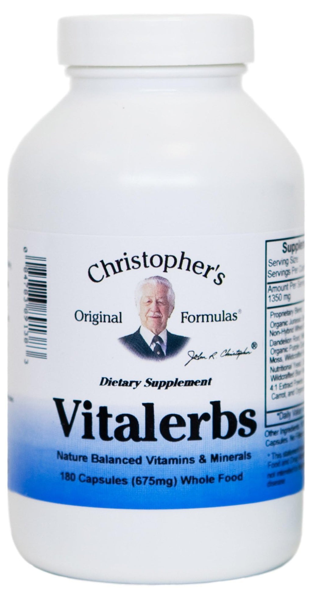 Christopher's Original Formulas Vitalerbs, Nutrient-Rich Herbal Supplement, 180 Veg Caps - TrustMedUSA