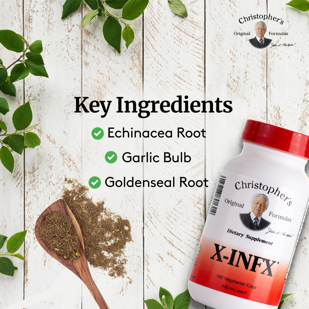 Christopher's Original Formulas X-INFX Formula, Natural Immune Support, 2 Pack, 100 Caps Each - TrustMedUSA