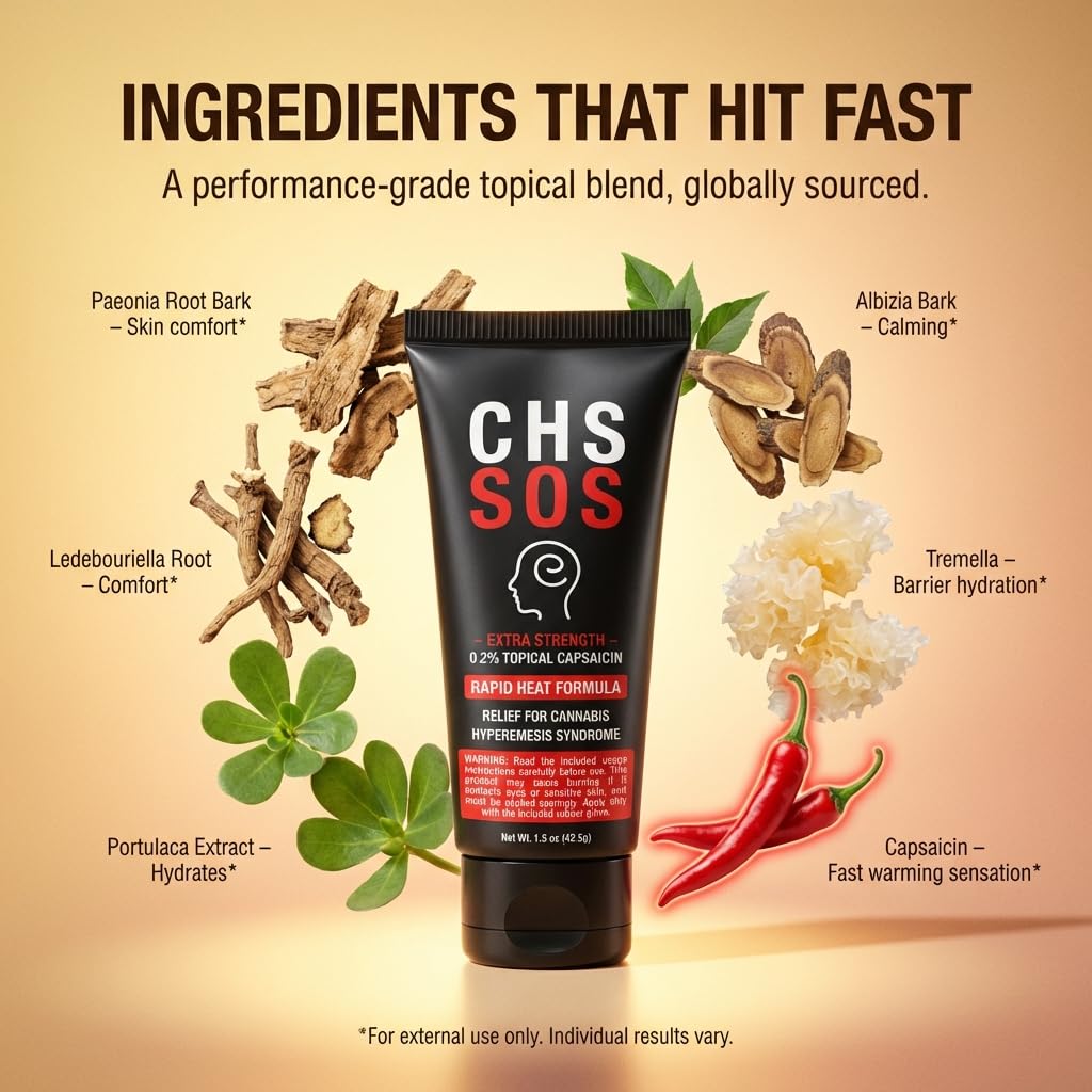 CHS SOS Warming Relief Cream – High Potency Capsaicin Topical for Abdominal & Muscle Discomfort – Soothing Warming Sensation for Targeted Comfort – Fast-Acting, Non-Greasy Formula – 1.5 oz x 2pack - TrustMedUSA