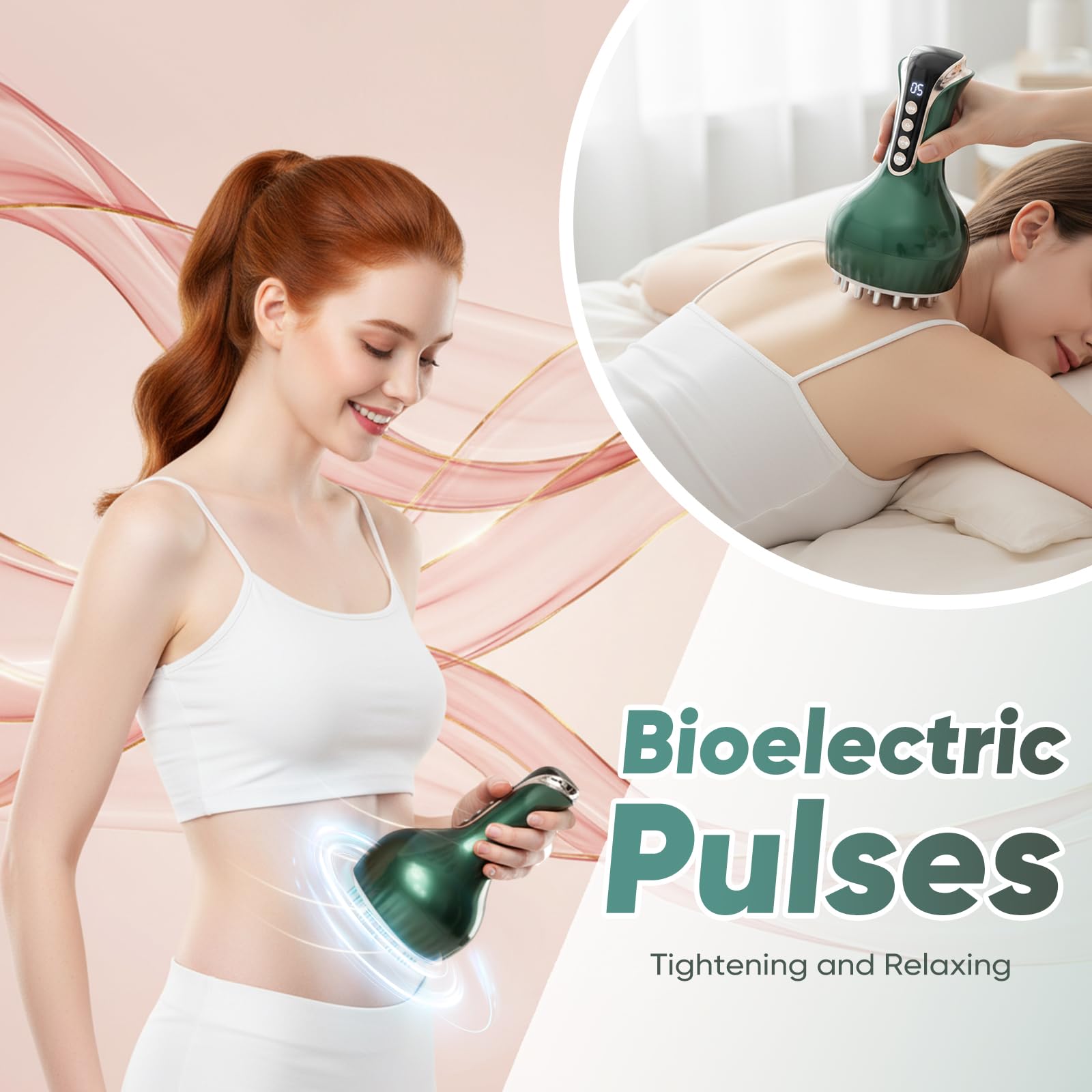 chufa Lymphatic Drainage Massager – 3-in-1 Microcurrent, Heat & Vibration Cellulite Massager for Legs/Arms/Belly, 35-Speed Adjustable, Rechargeable & Portable - Maple Wellness Supplements