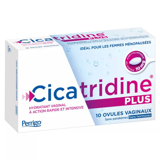 Cicatridine Plus x10 vaginal ovules Hyaluronic acid - a solution against intimate dryness - TrustMedUSA