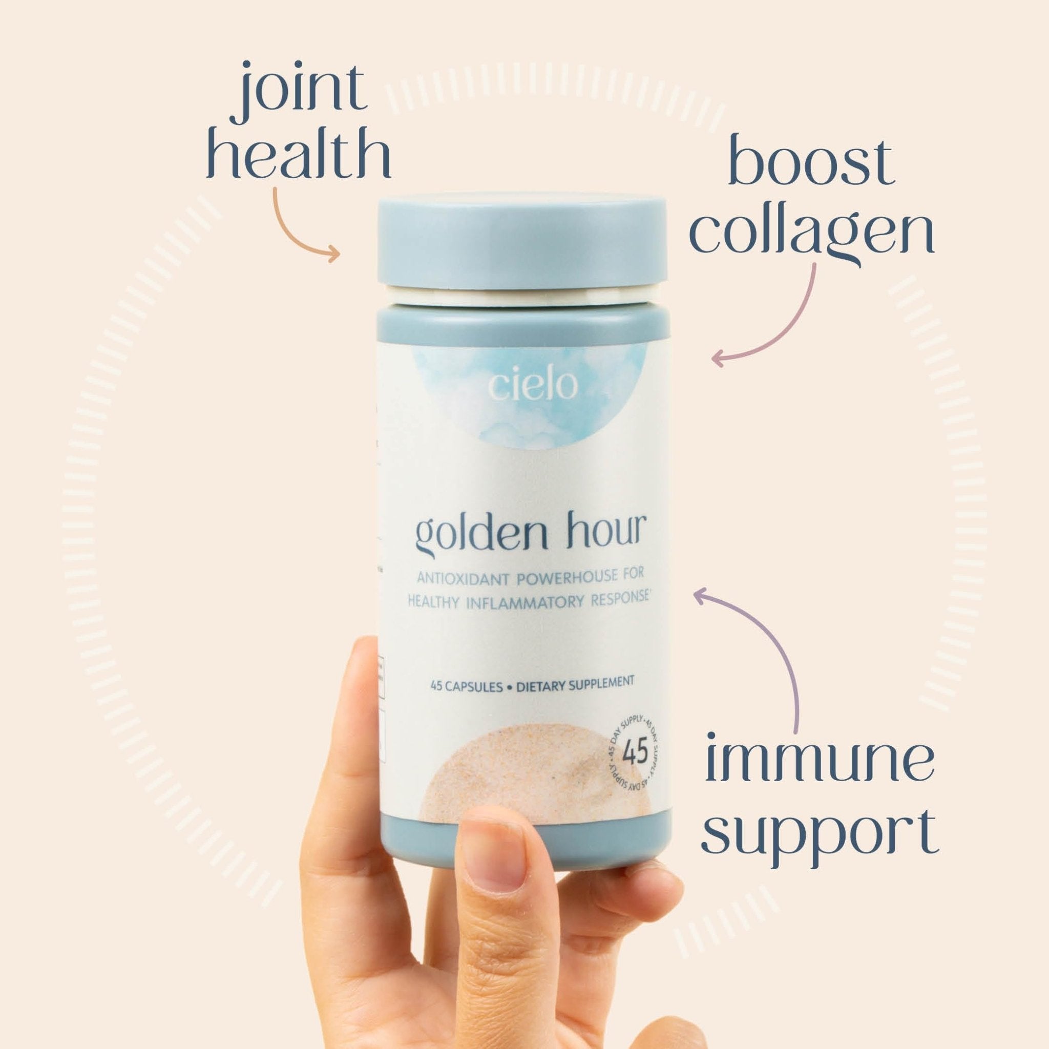 Cielo Golden Hour - Antioxidant Supplement for Healthy Immune System Response - Nutritional Antioxidant Blend for Women and Men (45 Day Supply) - TrustMedUSA