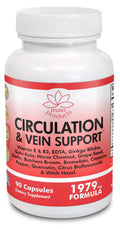 Circulation & Vein Support Supplement - Vitamins E & B3, Ginkgo Biloba, Horse Chestnut, Gotu Kola, Grape Seed, Butcher's Broom & Citrus Bioflavonoids - 1979 mg Formula - 90 Capsules - 30 Days Supply. - TrustMedUSA