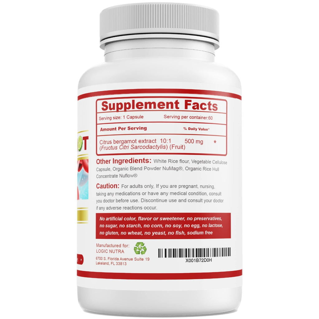 Citrus Bergamot Supplement for High Cholesterol – 1000mg Citrus Bergamot Extract 10:1 (2 Caps) – Organic, Non-GMO, Patented Clinical Grade Bergamot Blend for Heart Health – 60 Capsules - TrustMedUSA