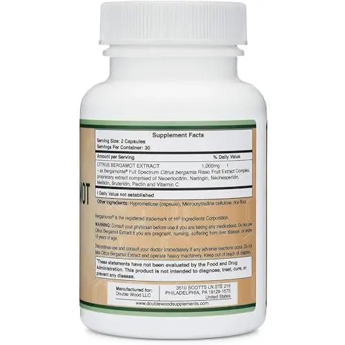 Citrus Bergamot Supplement - Only Patented, Clinically Proven Bergamot Extract - 1,000mg - TrustMedUSA