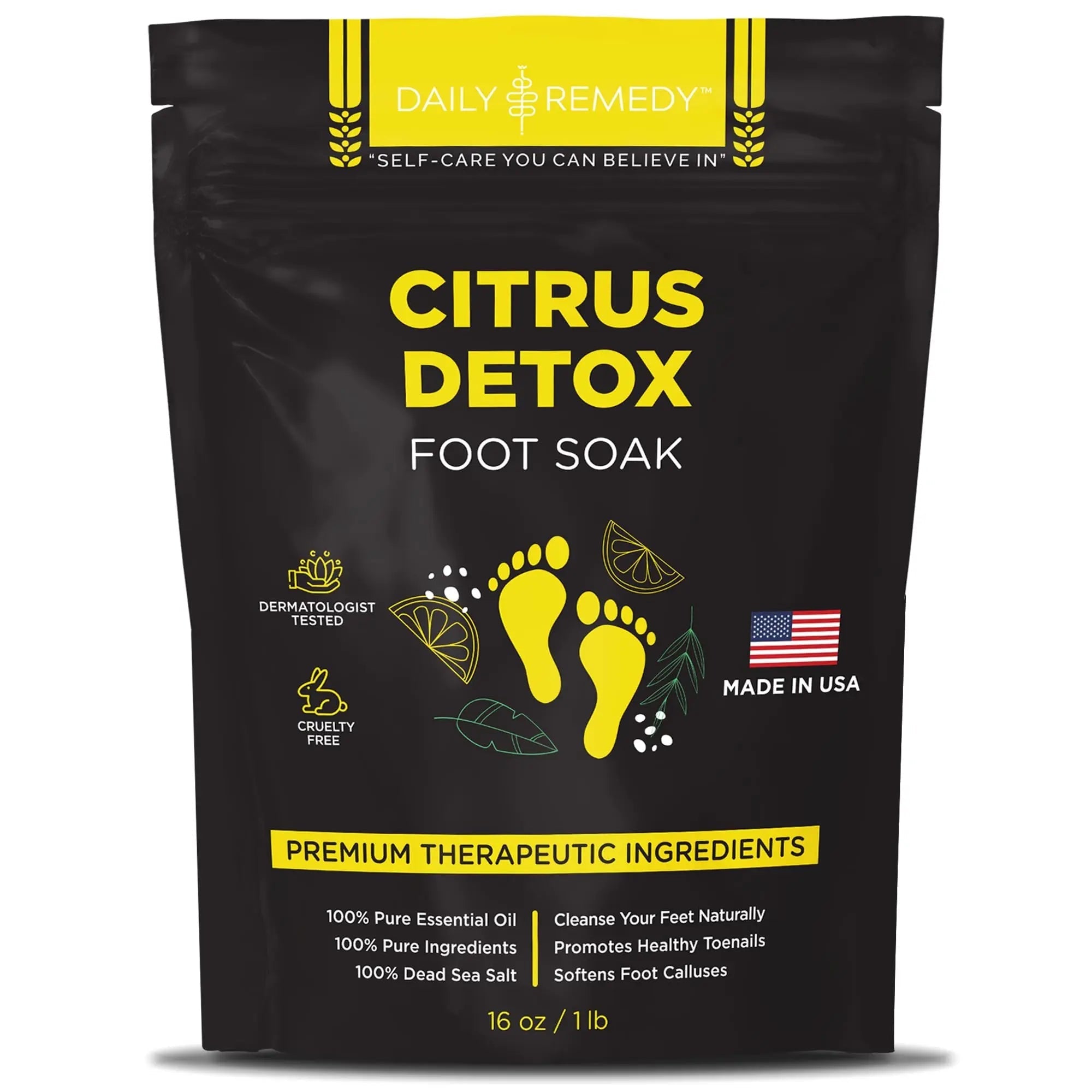 Citrus Detox Foot Soak with Epsom Salt - for Foot Callus, Immune Boost, Damaged Toenail - TrustMedUSA
