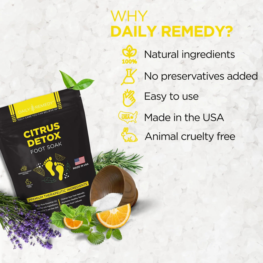 Citrus Detox Foot Soak with Epsom Salt - for Foot Callus, Immune Boost, Damaged Toenail - TrustMedUSA