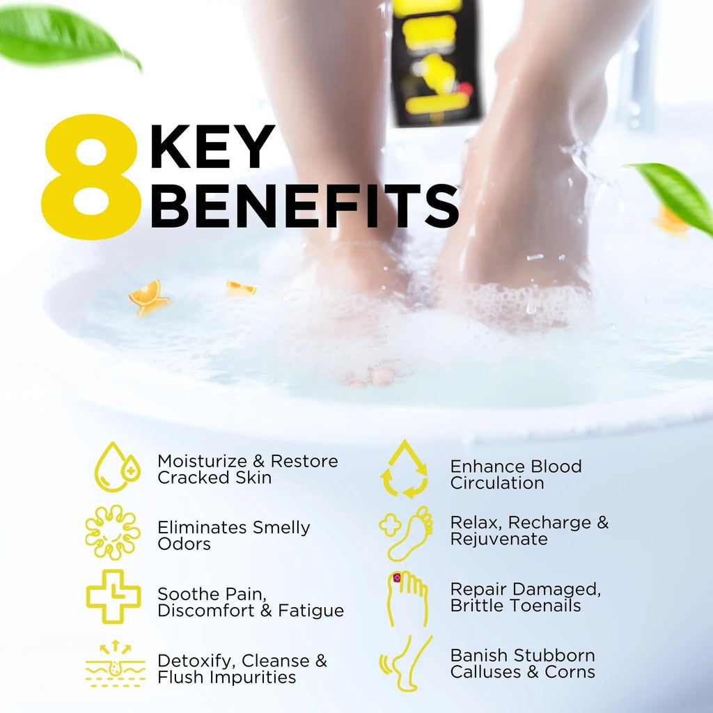 Citrus Detox Foot Soak with Epsom Salt - for Foot Callus, Immune Boost, Damaged Toenail - TrustMedUSA