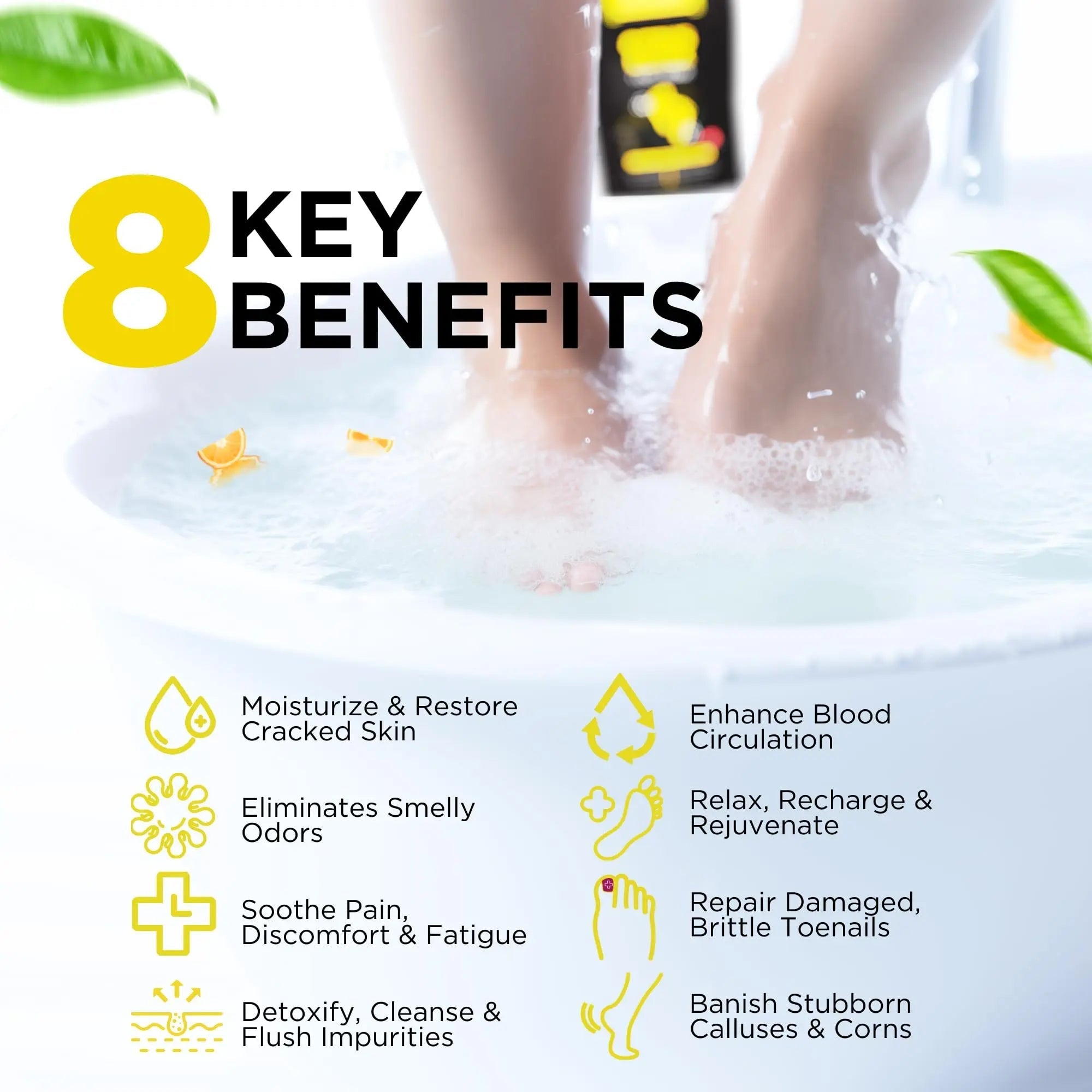Citrus Detox Foot Soak with Epsom Salt - for Foot Callus, Immune Boost, Damaged Toenail - TrustMedUSA