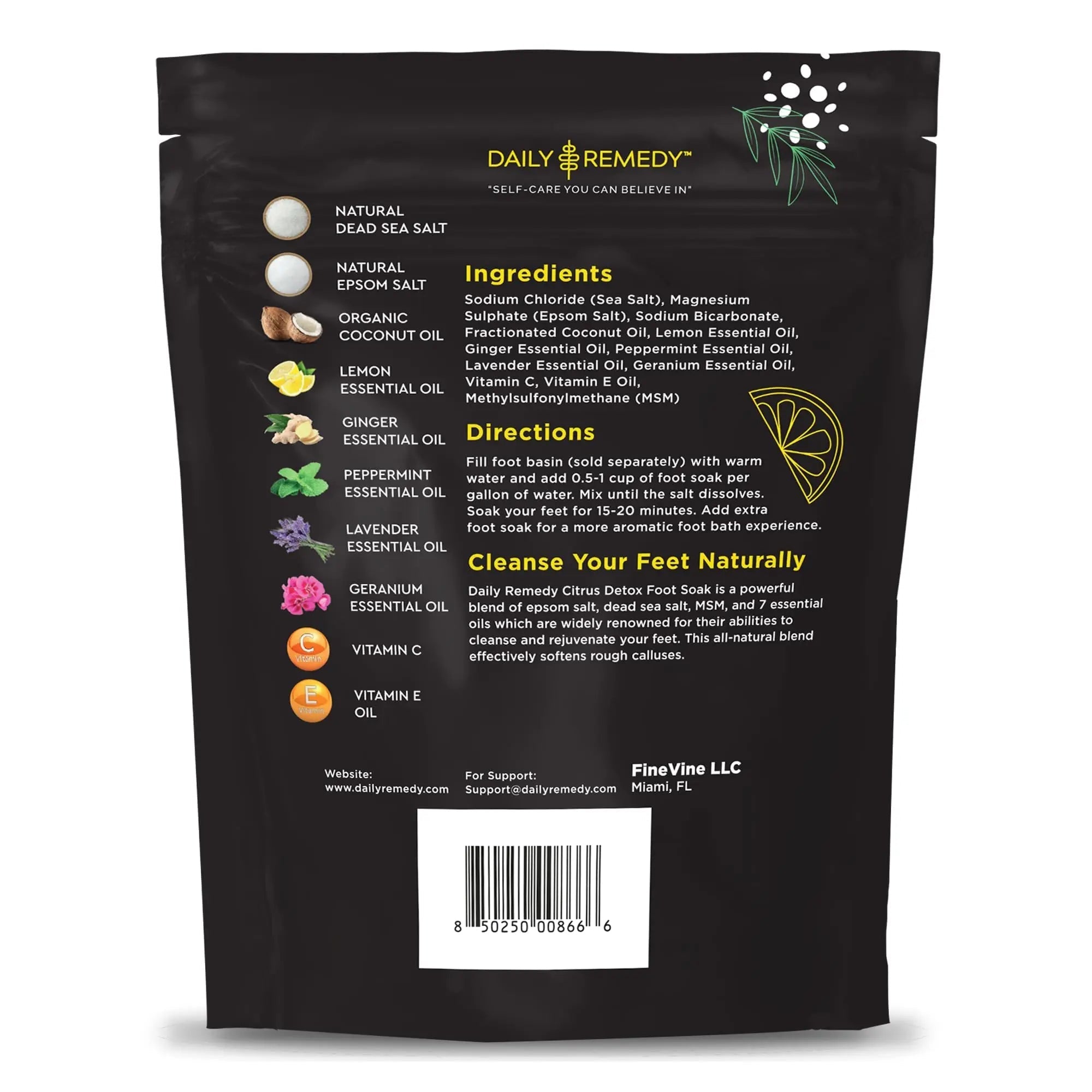 Citrus Detox Foot Soak with Epsom Salt - for Foot Callus, Immune Boost, Damaged Toenail - TrustMedUSA