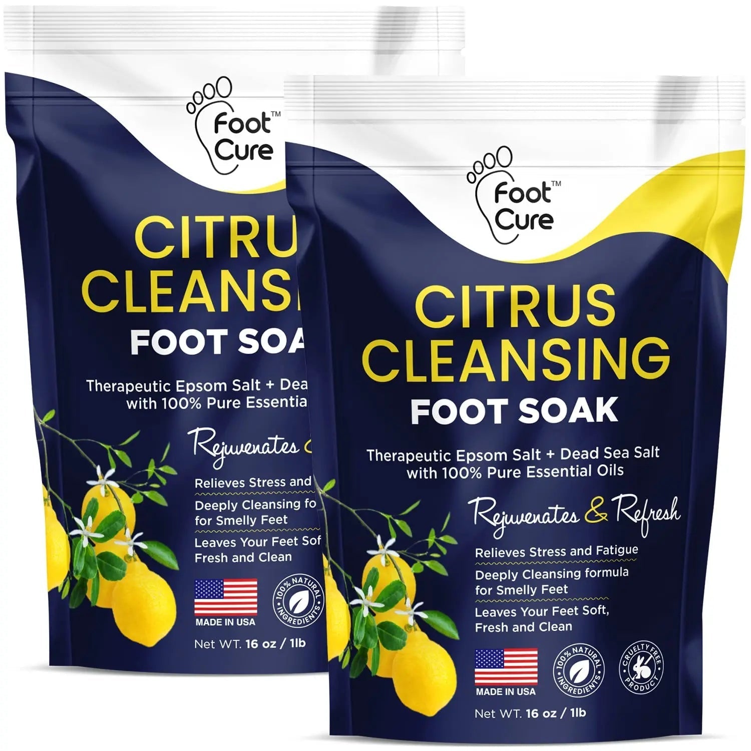 Citrus Detox Foot Soak With Epsom Salts - for Foot Callus, Immune Boost, Damaged Toenail - TrustMedUSA